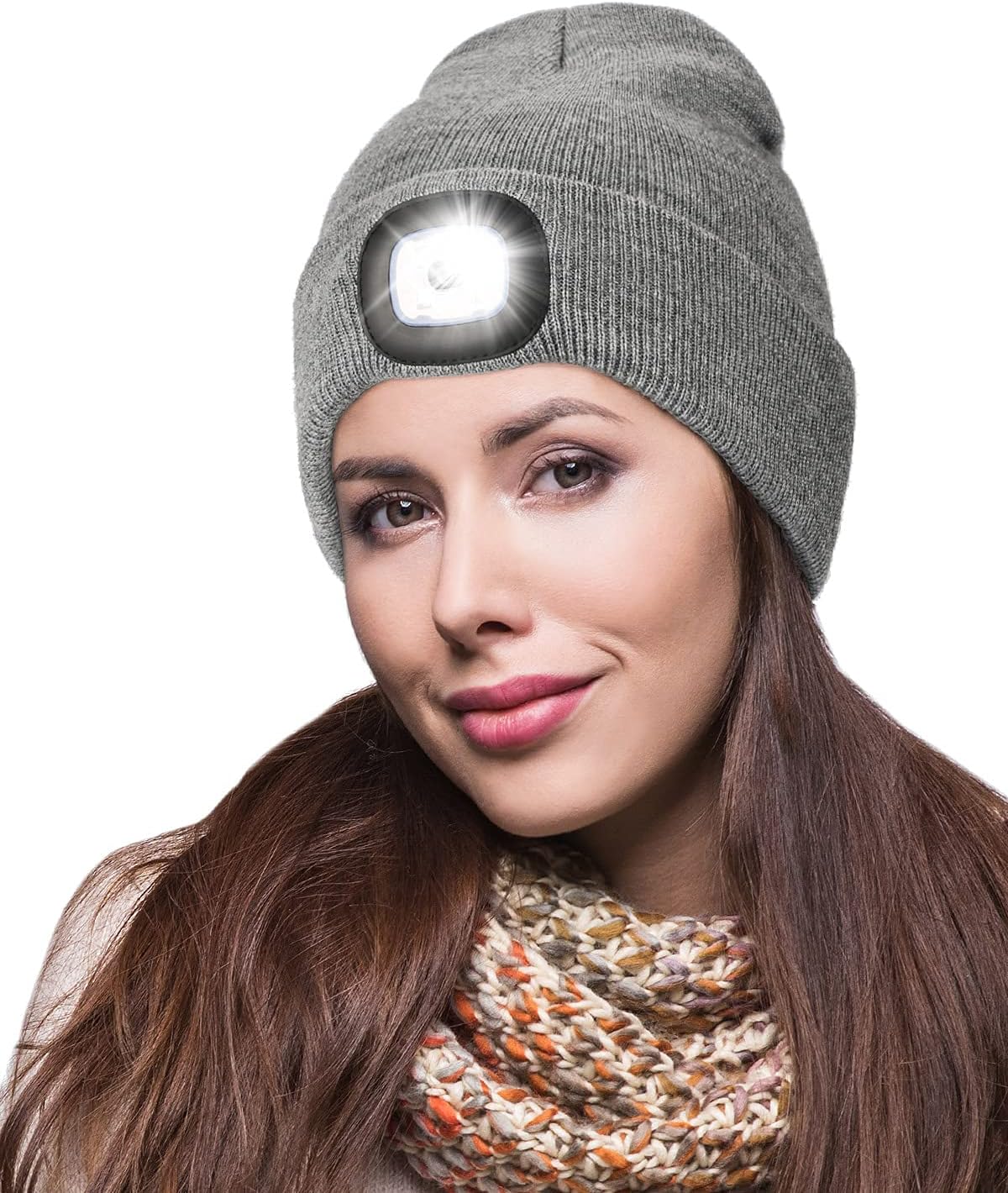 MELASA Unisex Hat with Light, USB Rechargeable Hands Free Headlamp LED Beanie, Winter Gifts for Men Dad Father Husband Him - Image 7