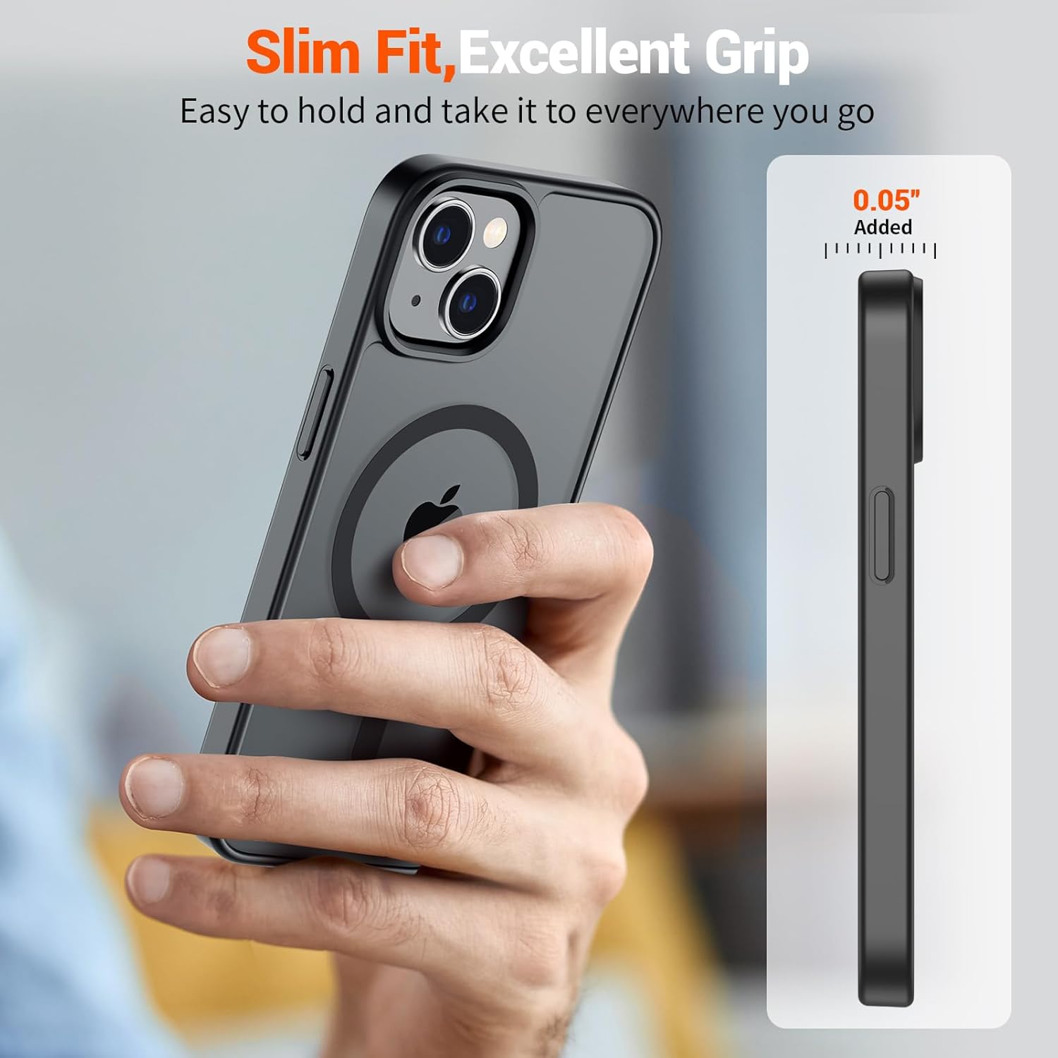 SUPFINE Magnetic for iPhone 15 Case (Compatible with MagSafe) (Military Grade Drop Protection) Translucent Matte Shockproof Phone Cover, Black - Image 7