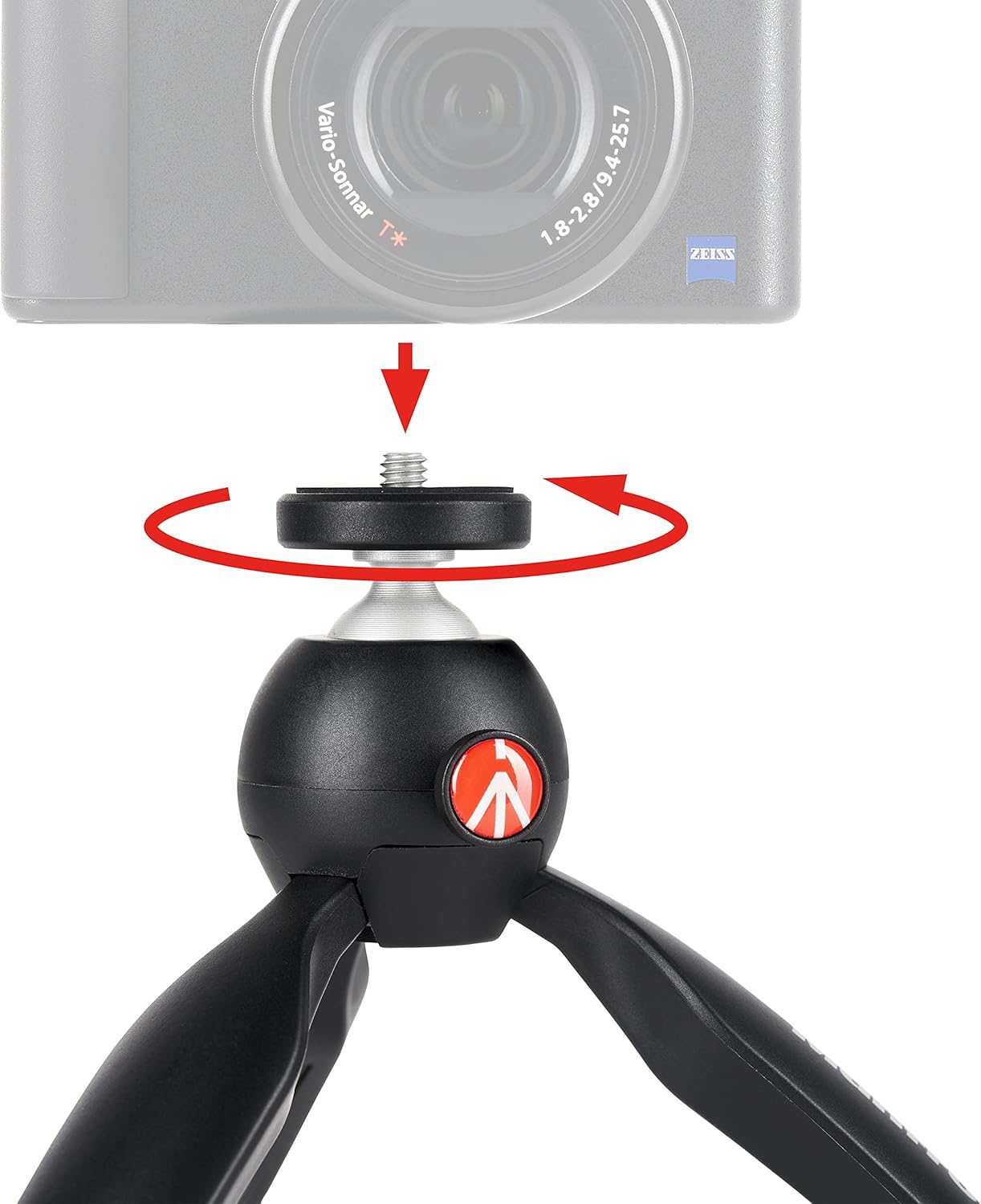 Manfrotto MTPIXIMII-B, PIXI Mini Tripod with Handgrip for Compact System Cameras, for DSLR, Mirrorless, Video, Made in Italy, Technopolymer and Aluminum, Black - Image 4