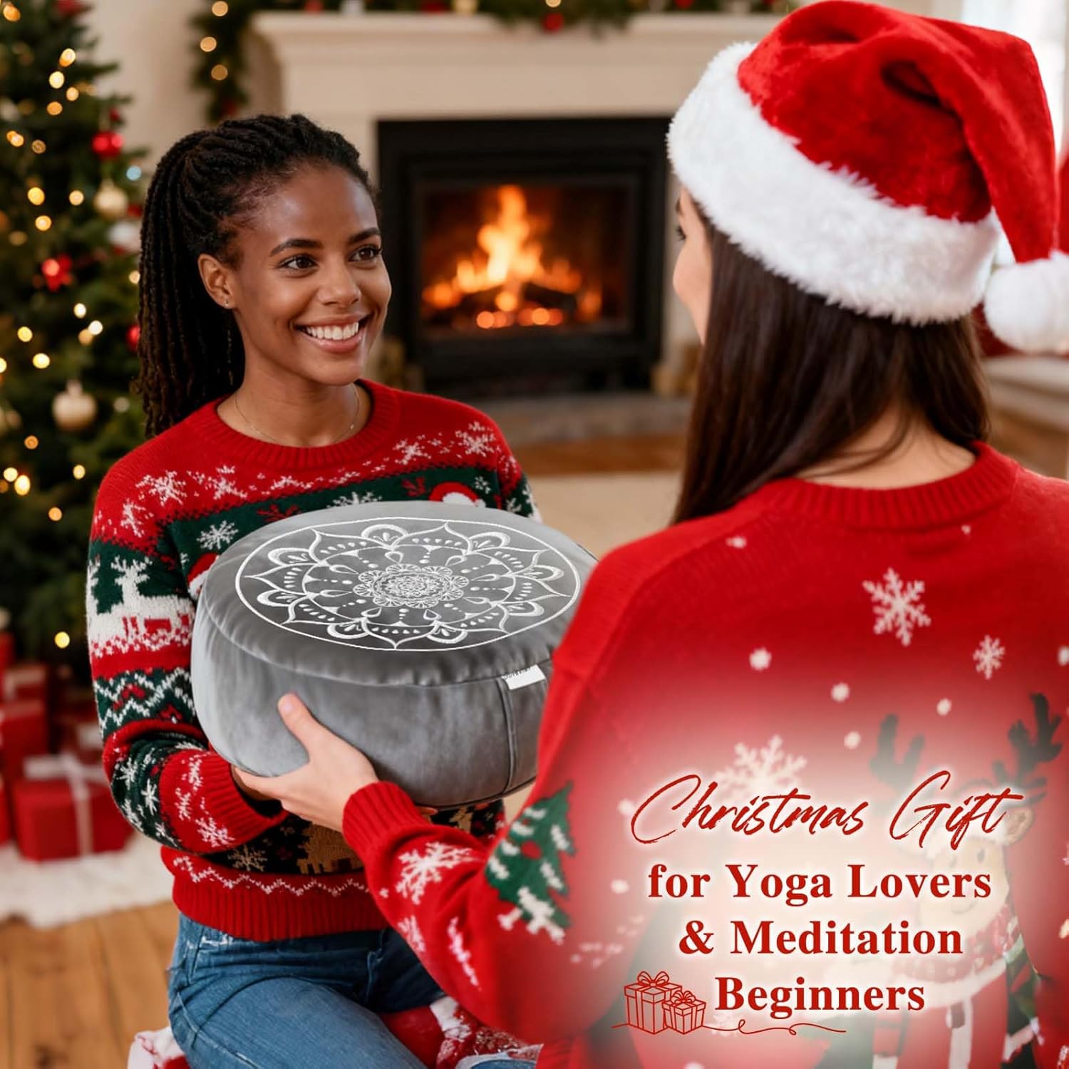 Hihealer Meditation Cushion, Traditional Tibetan Meditation Pillow Velvet Cover - Large Floor Cushion Seating for Adults - Yoga Buckwheat Bolster for Women、Moms - Image 7
