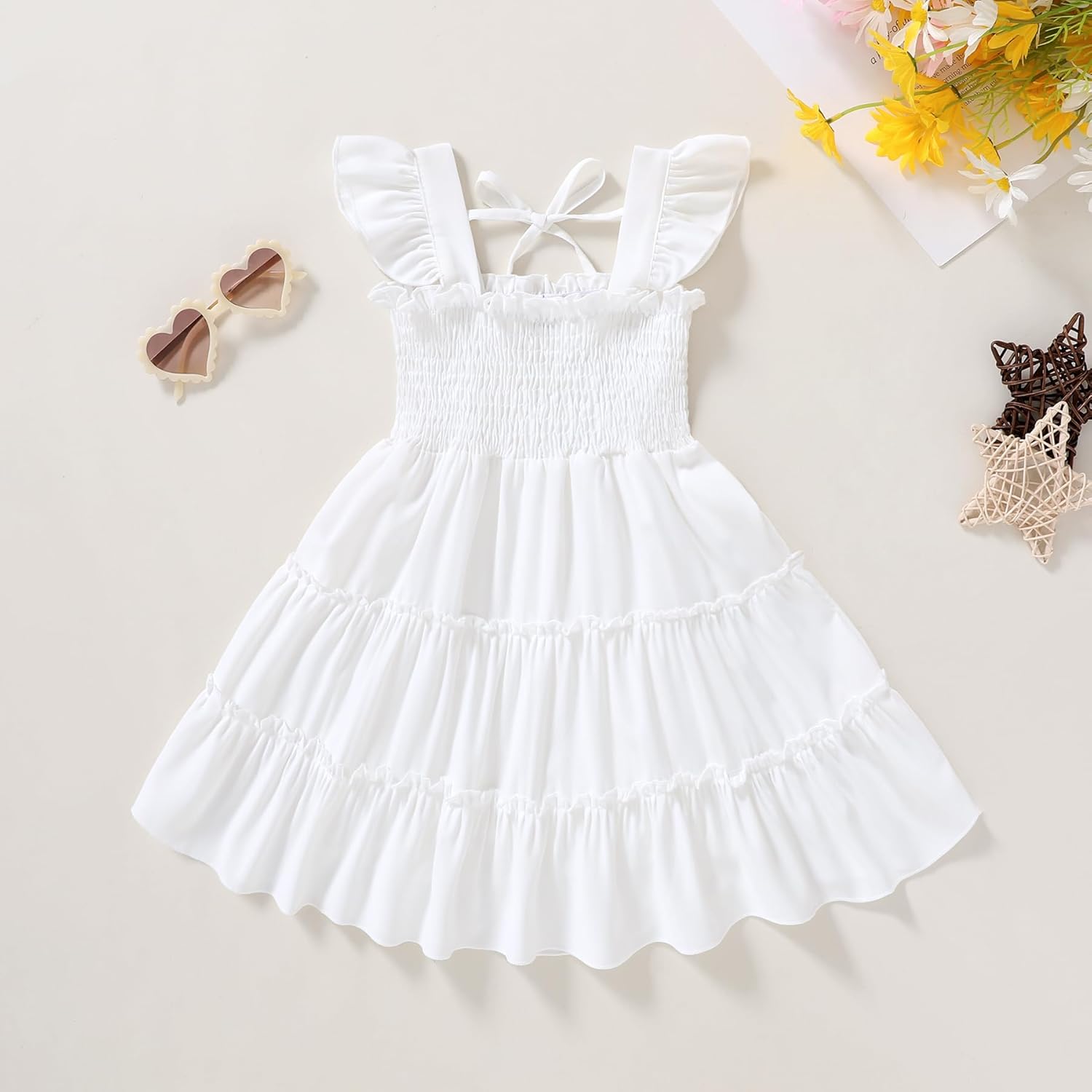 YOUNGER TREE Toddler Girl Dress Kids Sleeveless Ruffle Dresses for Girls Summer Outfits Beach Sundress - Image 7