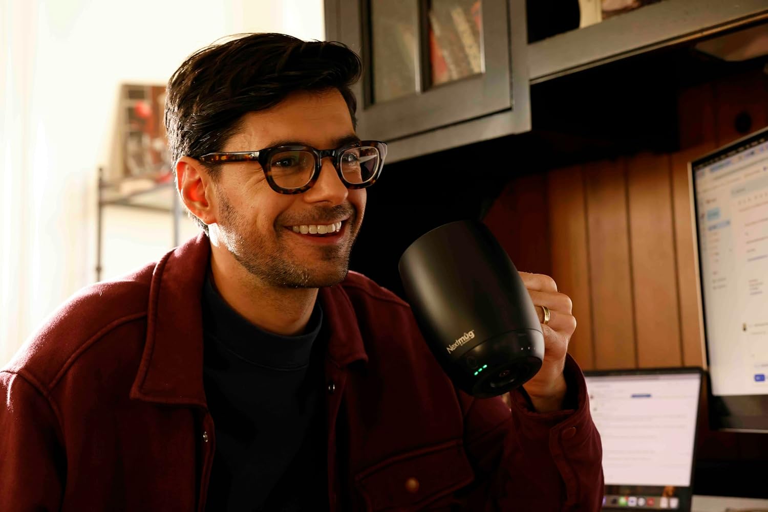 Nextmug Plus (Slate Blue - 18 oz.) Temperature-Controlled, Self-Heating Mug – No App, Long-Lasting Battery for Work & Study, Great Gift for Coffee Lovers - Image 7