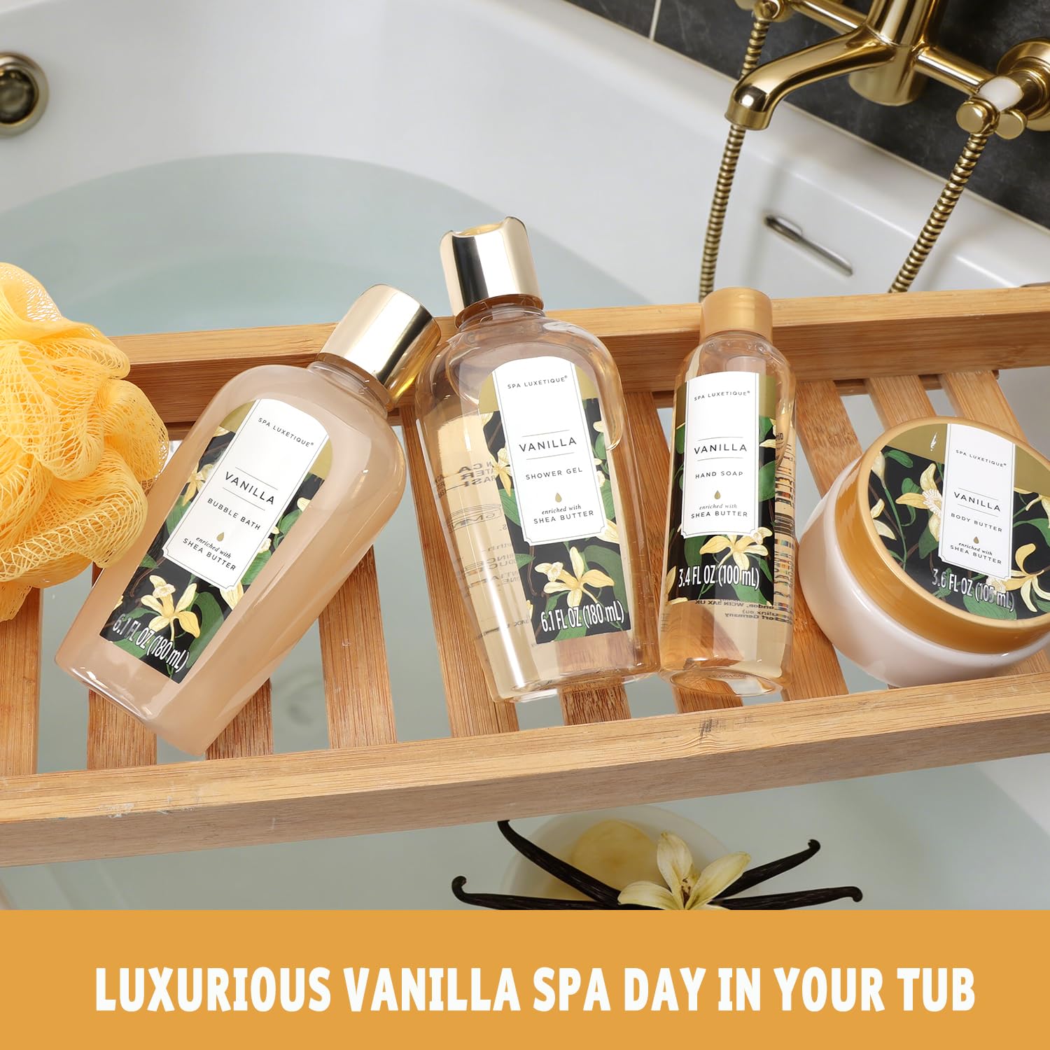 spa luxetique Bath Sets for Women Gift - 10PCS Vanilla Spa Kit, Spa Gift Baskets for Her Birthday, Mother's Day Gifts for Women, Mother, Wife, Girlfriends - Image 5