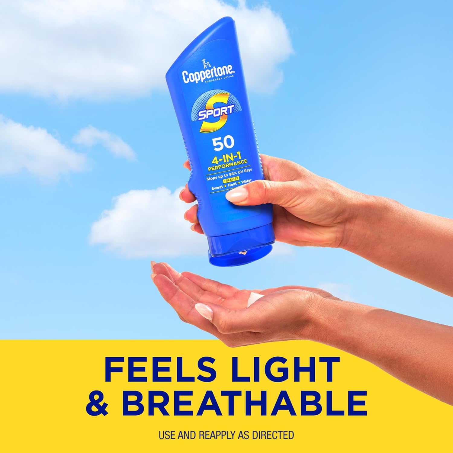 Coppertone SPORT Sunscreen Lotion Broad Spectrum SPF 50 (7 Fluid Ounce) (Packaging may vary) - Image 7
