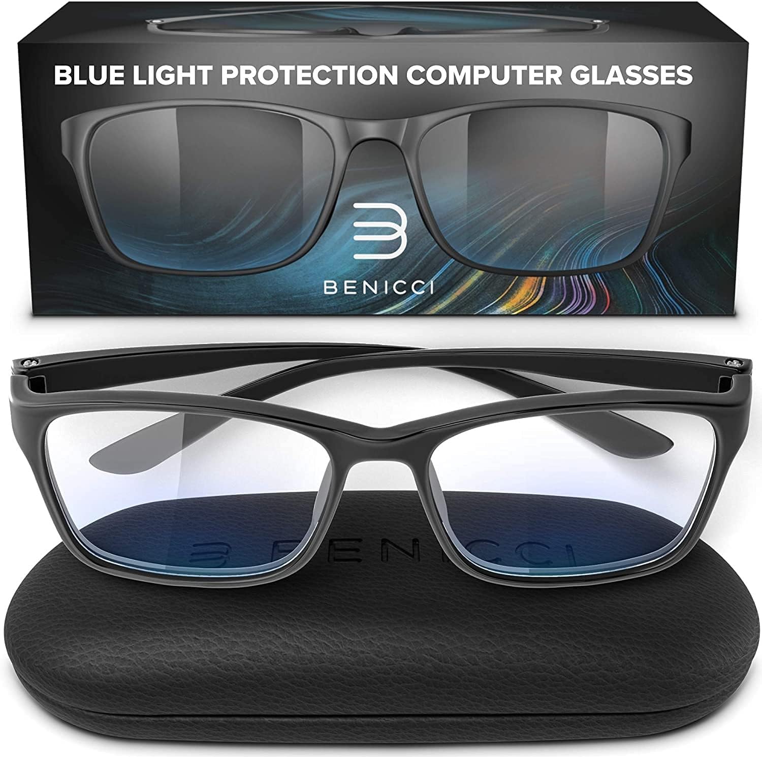 Stylish Blue Light Blocking Glasses for Women & Men – Helps Ease Digital Eye Strain & Headache from Computers, Phones w/Case - Image 8