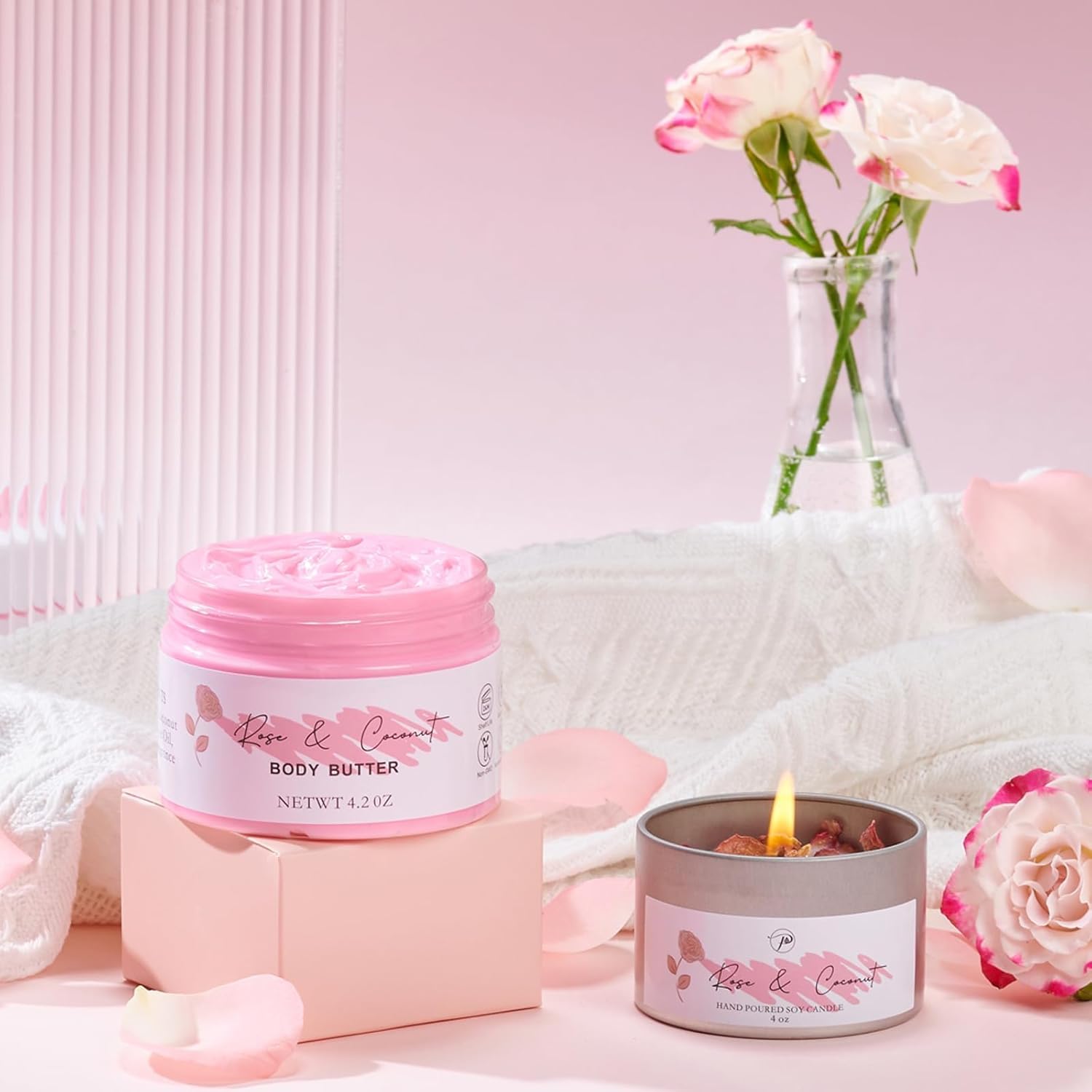 Spa Gifts for Women Valentines Day Bath Baskets Relaxing Spa Self Care Gift for Mom Her Sister Wife Auntie Home Bath Care Package Thank You Birthday for Women Friendship Ideas - Image 5