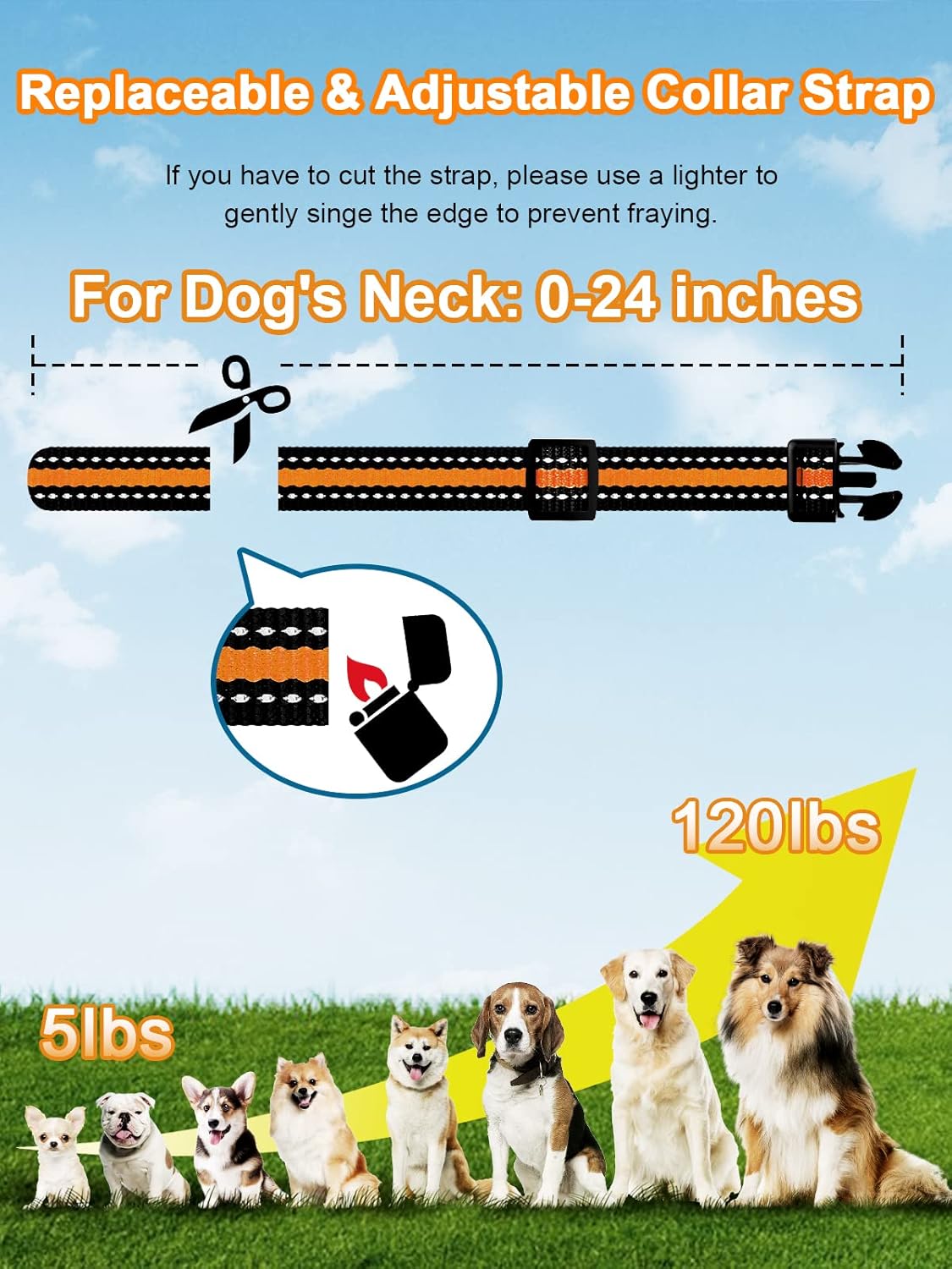 Bousnic Dog Shock Collar 2 Dogs (5-120Lbs) - 3300 ft Waterproof Training Collar for Dogs Large Medium Small with Rechargeable Remote, Beep (1-8) Vibration (1-16) and Humane Shock (1-99) Modes - Image 6