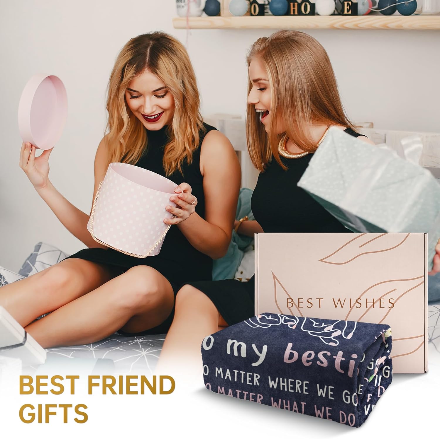 GiltGlimmer Friendship Gifts for Women, Best Friend Birthday Gifts for Women, Best Friend Blanket Gift, to My Bestie Throw Blanket for Mothers Day 60" x 50" - Image 2