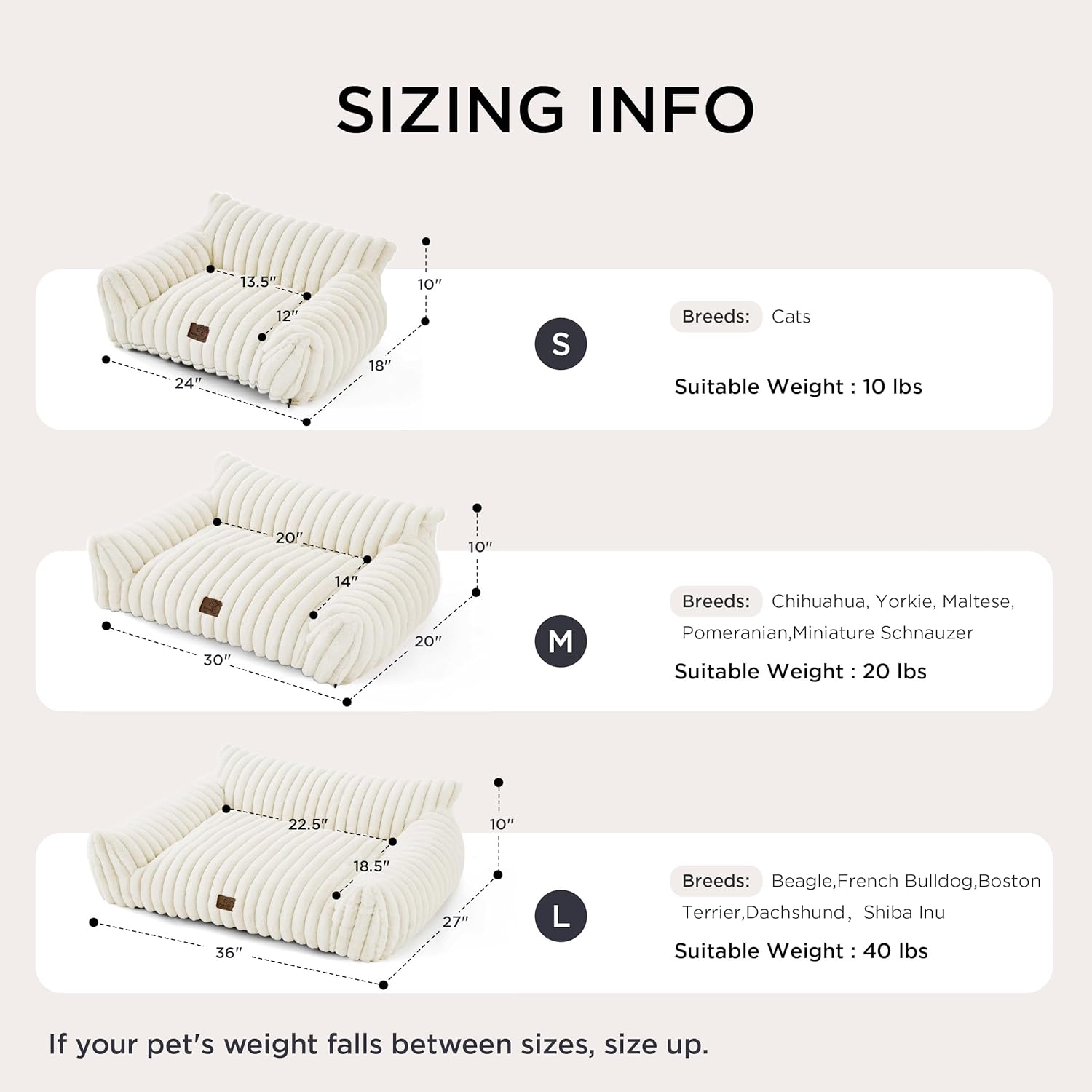 Bedsure ComfyFleece™ Cute Cat Couch for Pets - As Seen on TV on Good Day New York, Fuzzy Cats beds for Indoor Cats with Removable Washable Cover, Supportive Pet Sofa, 24inch, Cream - Image 6