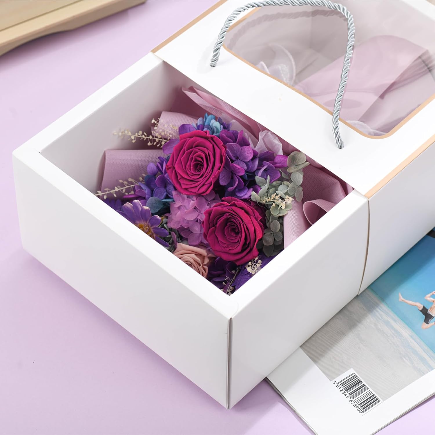 lovenfold Flowers for Delivery,Preserved Flowers Bouquets,Purple Rose Bouquets That Last 1-3 Years,Birthday Flowers Gifts for Women Mom Grandma Wife Friends - Image 6