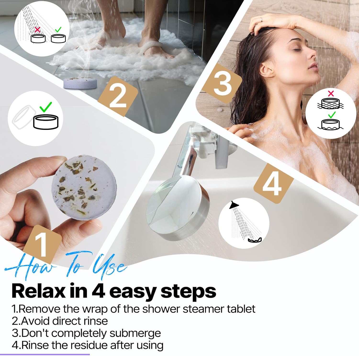 Shower Steamers Aromatherapy Birthday Gifts for Women - SWCANDY 8 Pcs Easter Basket Stuffers, Her Mom Adults Men Him Teen Self Care with Natural Essential Oils Relaxation Home SPA Travel Holidays - Image 7