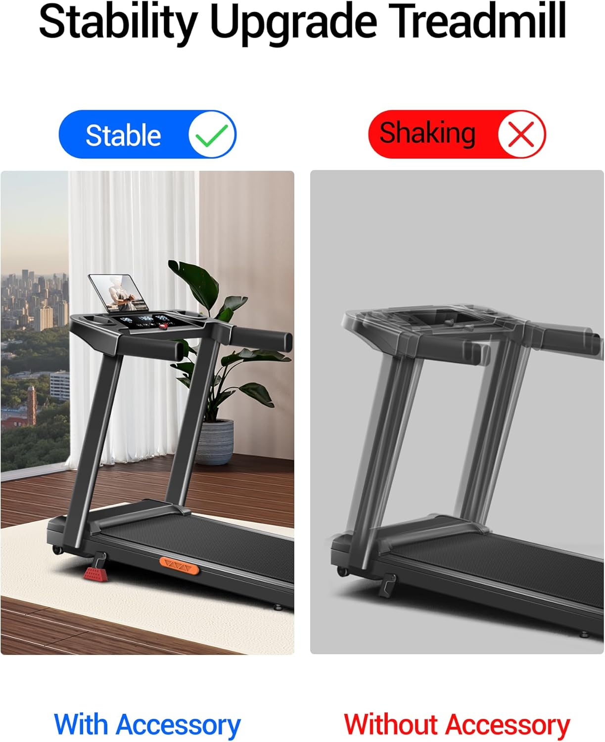 Treadmill with 15% Incline, 3-in-1 Portable Treadmills for Home and Office, Foldable Treadmill with Handles, 3.0HP Quiet Brushless Walking Pad Treadmill with Triple Display,300 LBS Weight Capacity - Image 5