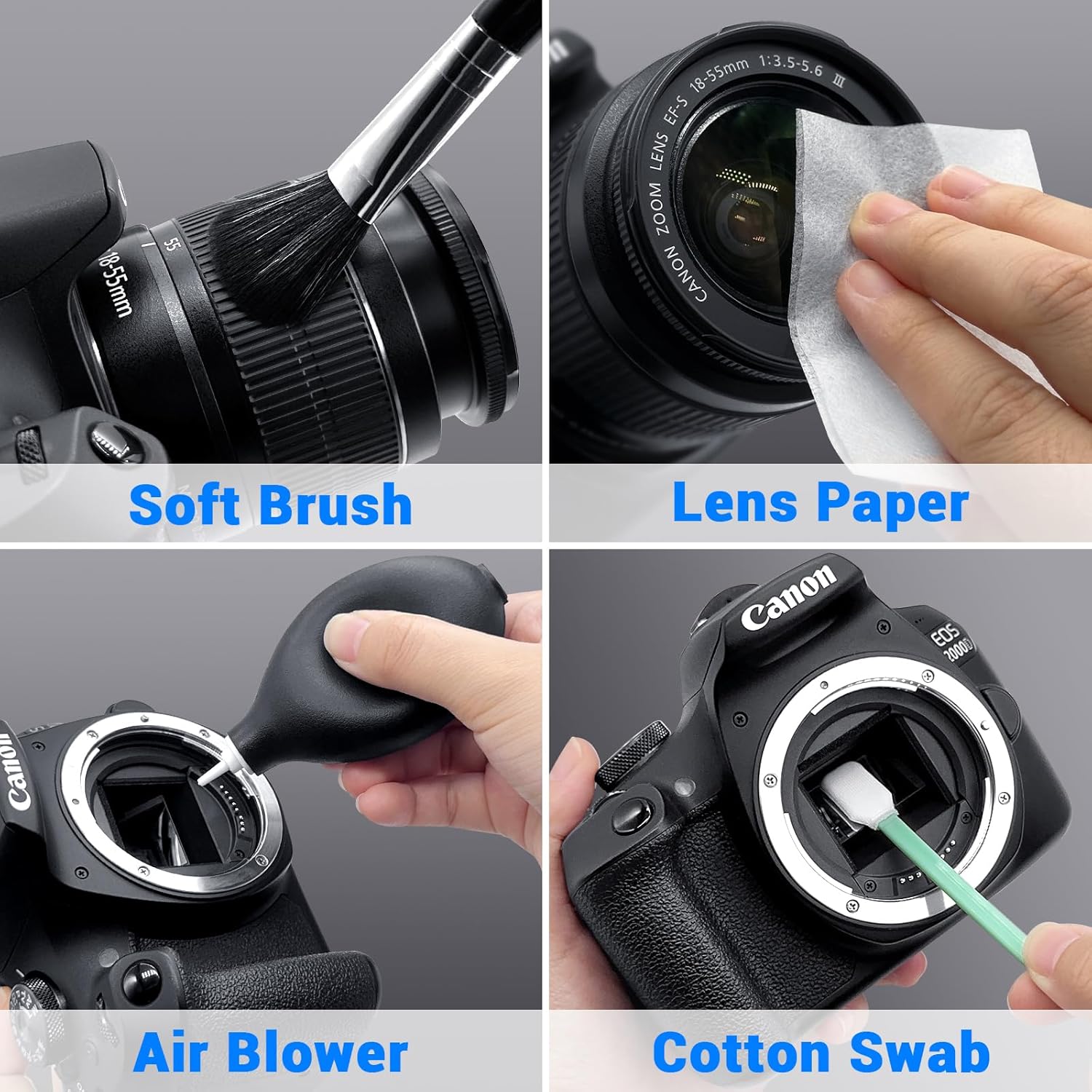 Camera Lens Cleaning Kit, 10-in-1 Camera Cleaning Kit, Camera Lens Cleaner and Camera Accessories, Includes Lens Cleaning Kit/Lens Cleaner/Lens Cleaning Pen/Soft Brush - Image 4