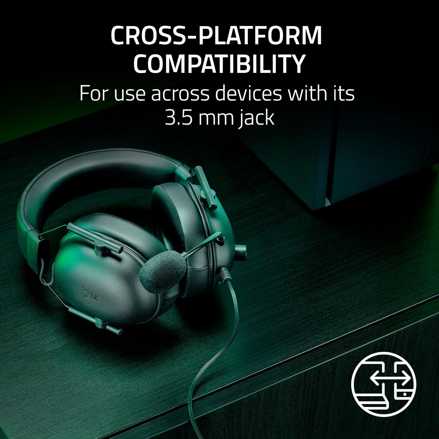 Razer BlackShark V2 X Xbox Gaming Headset: 50mm Drivers - Cardioid Mic - Lightweight - Comfortable, Noise Isolating Earcups - for Xbox Series X, Series S, PS5, PC, Switch via 3.5mm Audio Jack - Black - Image 7