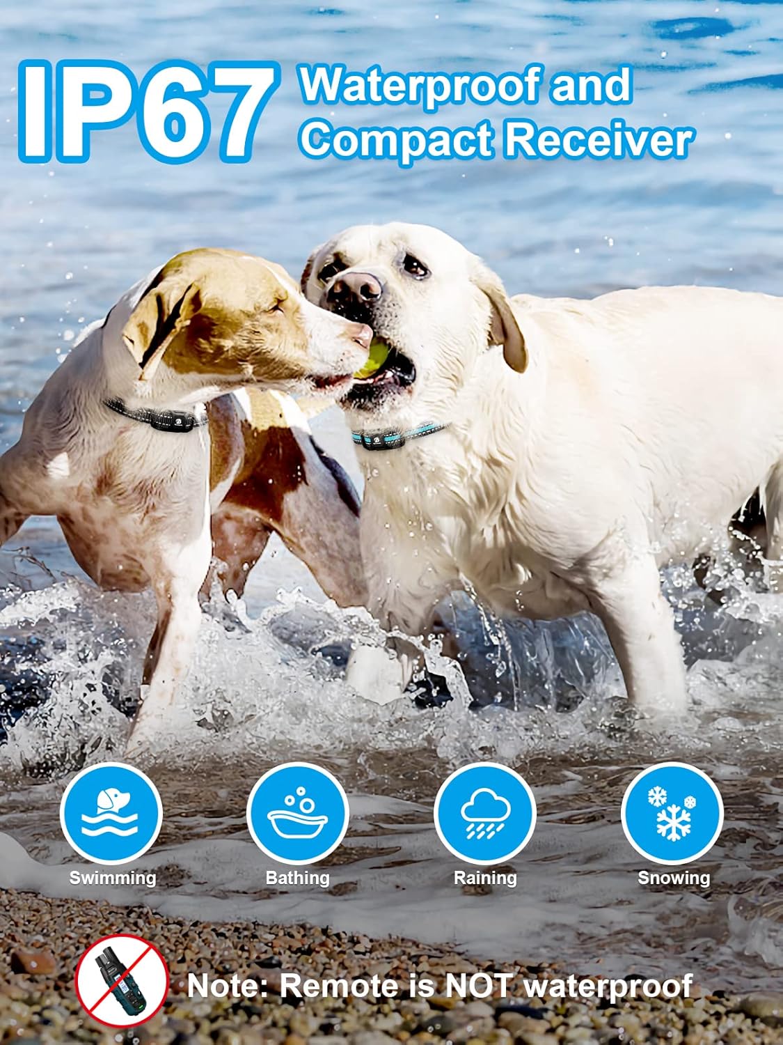 Bousnic Dog Shock Collar 2 Dogs (5-120Lbs) - 3300 ft Waterproof Training Collar for Dogs Large Medium Small with Rechargeable Remote, Beep (1-8) Vibration (1-16) and Humane Shock (1-99) Modes - Image 4