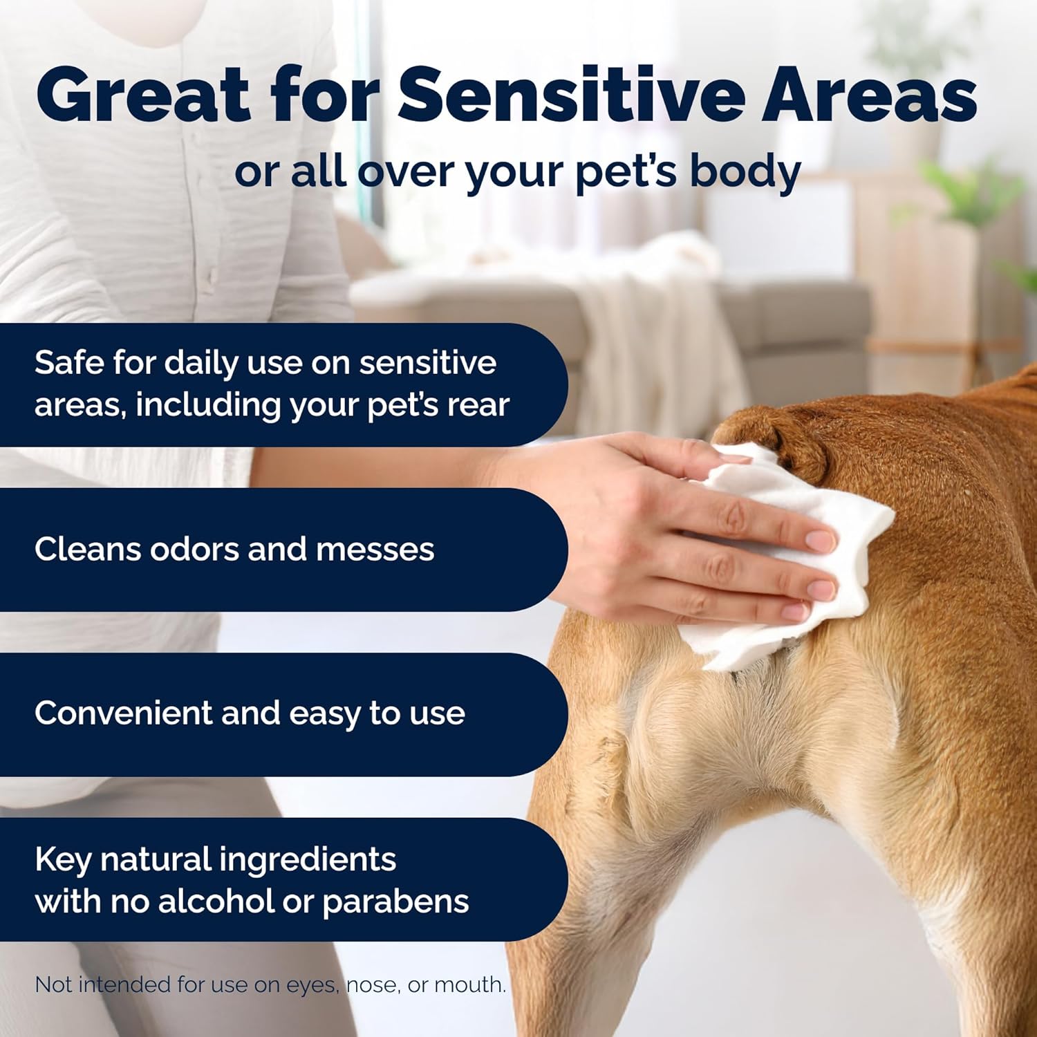 Vetnique Glandex Dog Wipes for Pets Cleansing & Deodorizing Anal Gland Hygienic Dog & Cat Wipes with Vitamin E, Skin Conditioners and Aloe (75ct) - Image 5