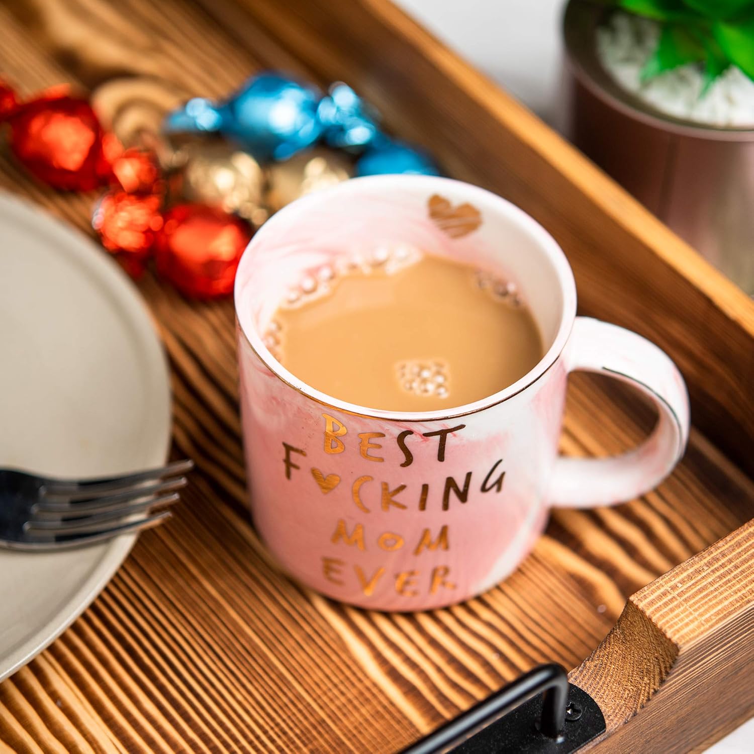Hendson Mom Gifts for Women - Best Mom Ever - Funny Mom Birthday Gift Ideas, New Mom, Pregnancy Congratulations Gifts for First Time Moms and Mother To Be - Pink Marble Mug, 11.5oz Coffee Cup - Image 3