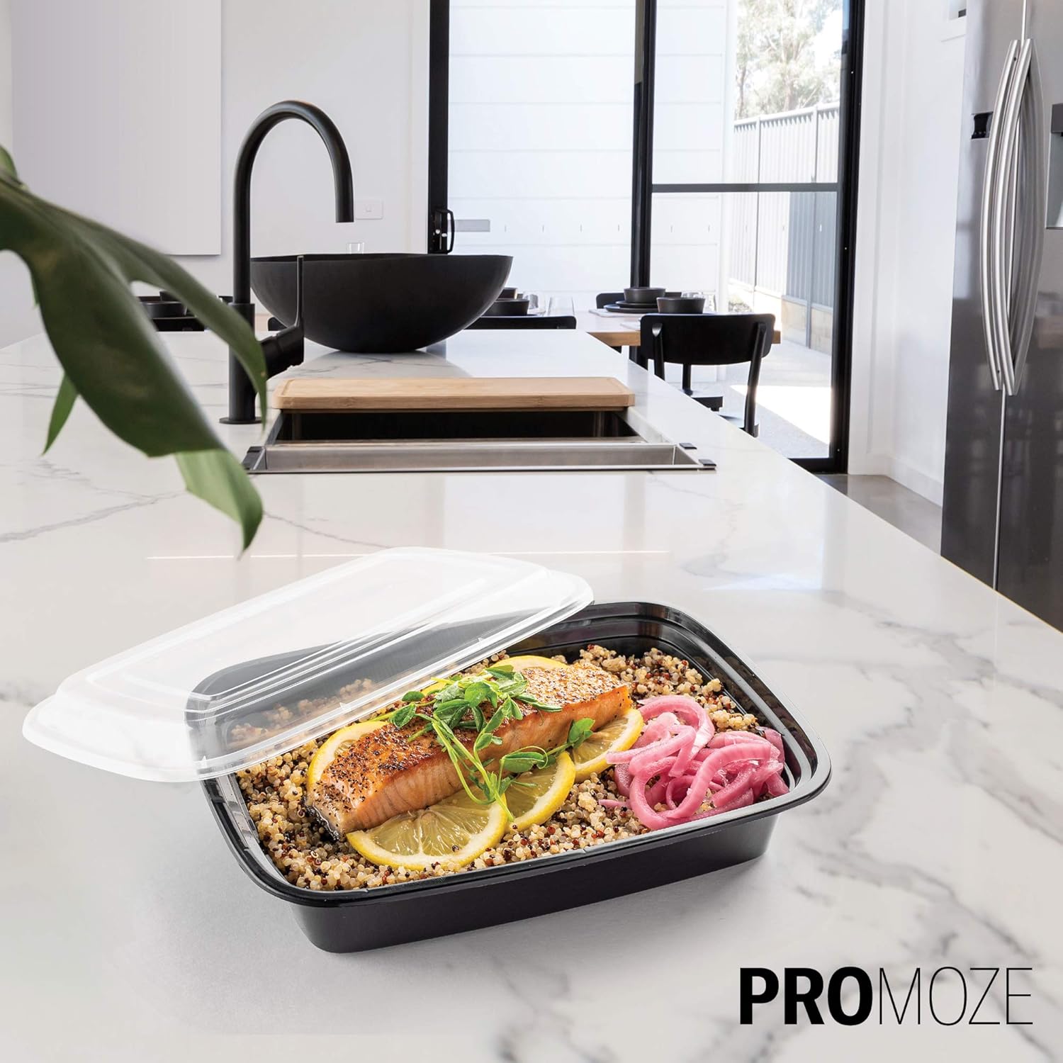 50-Pack Reusable Meal Prep Containers Microwave Safe Food Storage Containers with Lids, 28 oz - 1 Compartment Take Out Disposable Plastic Bento Lunch Box To Go, BPA Free - Dishwasher & Freezer Safe - Image 6