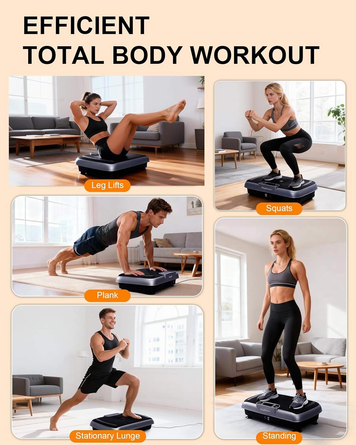 Vibration Plate Exercise Machine, Vibrating Plate for Lymphatic Drainage Weight Loss, Full Body Shake Plate with Resistance Bands, Vibration Board for Wellness Home Gyms Workout Gifts - Image 7