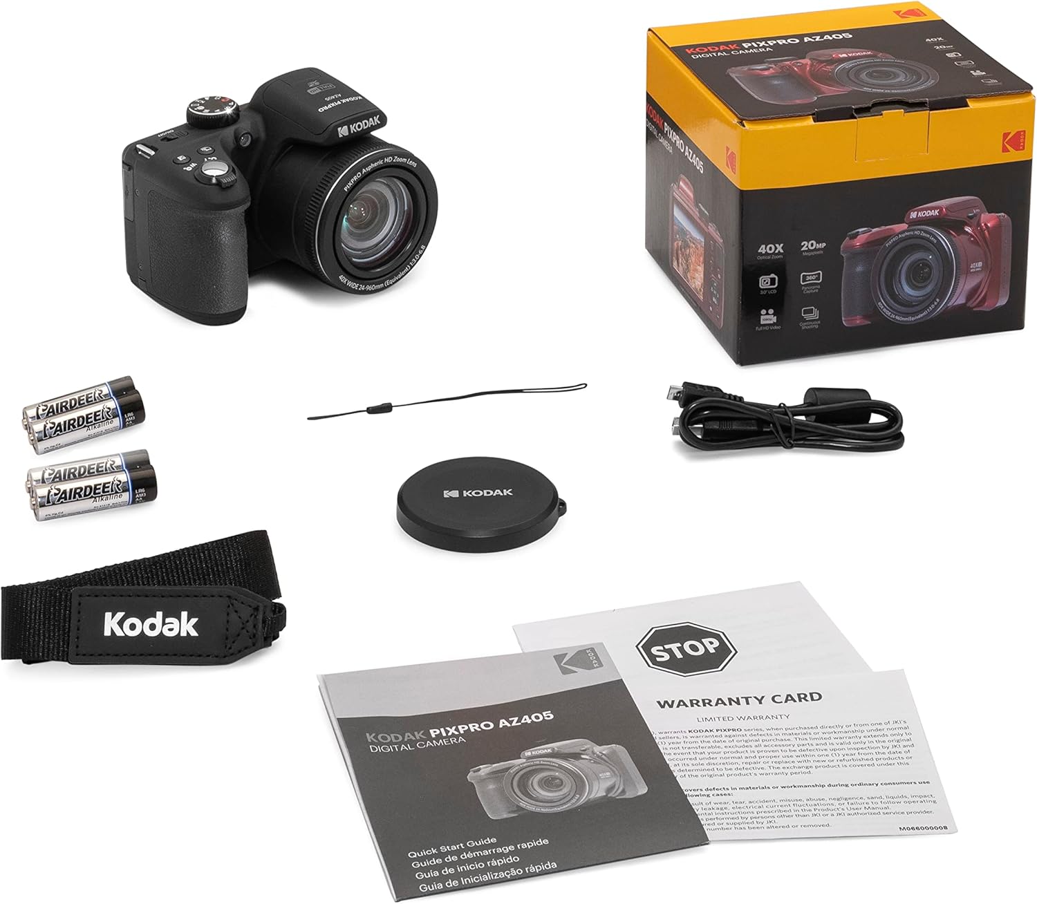 Kodak PIXPRO AZ405 Digital Camera, 40x Optical Zoom Bridge with 20MP Sensor, AA Batteries, OIS, 1080p Full HD Video, Black - Image 9