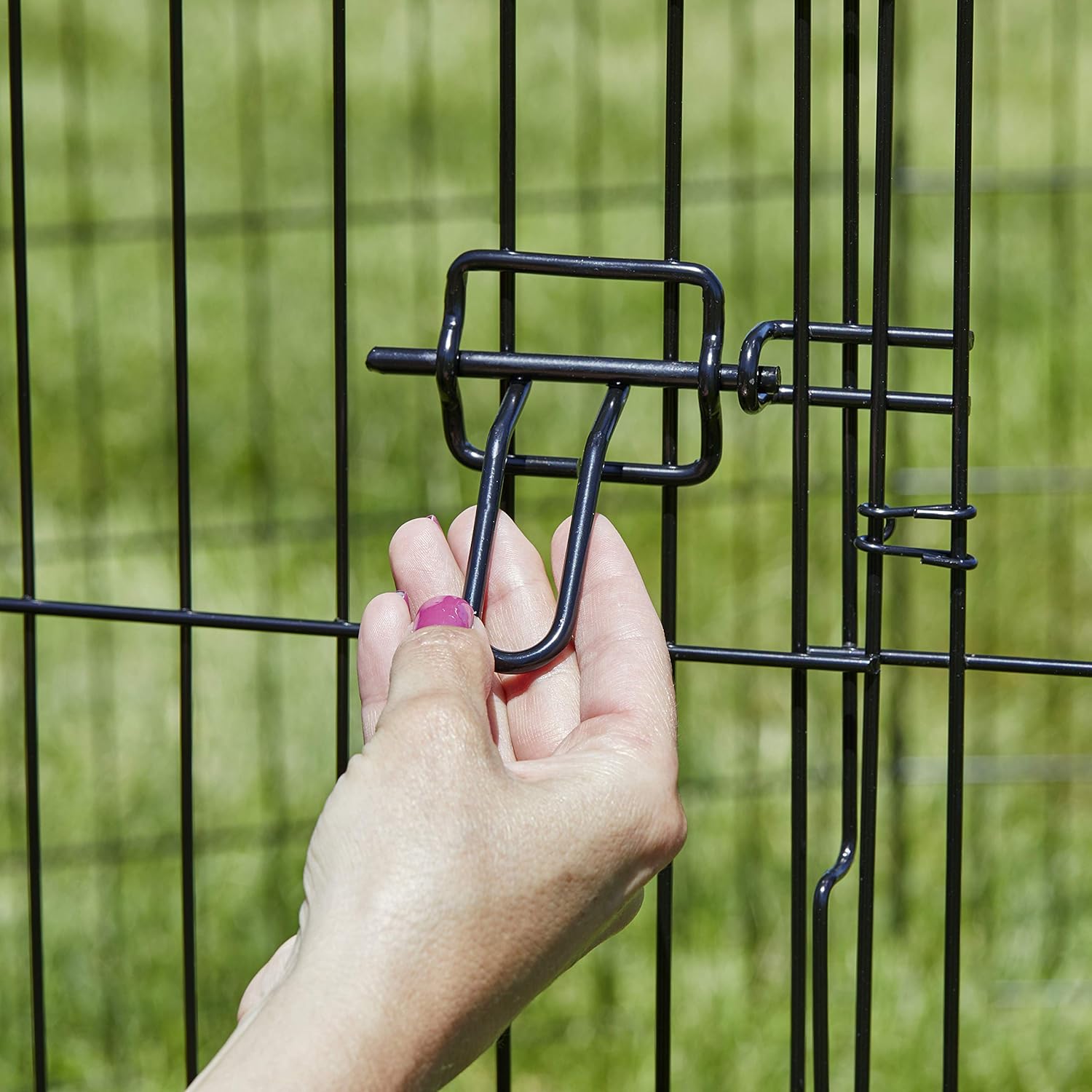 MidWest Homes for Pets Folding Metal Dog Exercise Pen, Indoor/Outdoor Playpen with Secure Door, Provides 16 Sq Feet of Play Space, 36-Inches Tall, Black E-Coated - Image 5