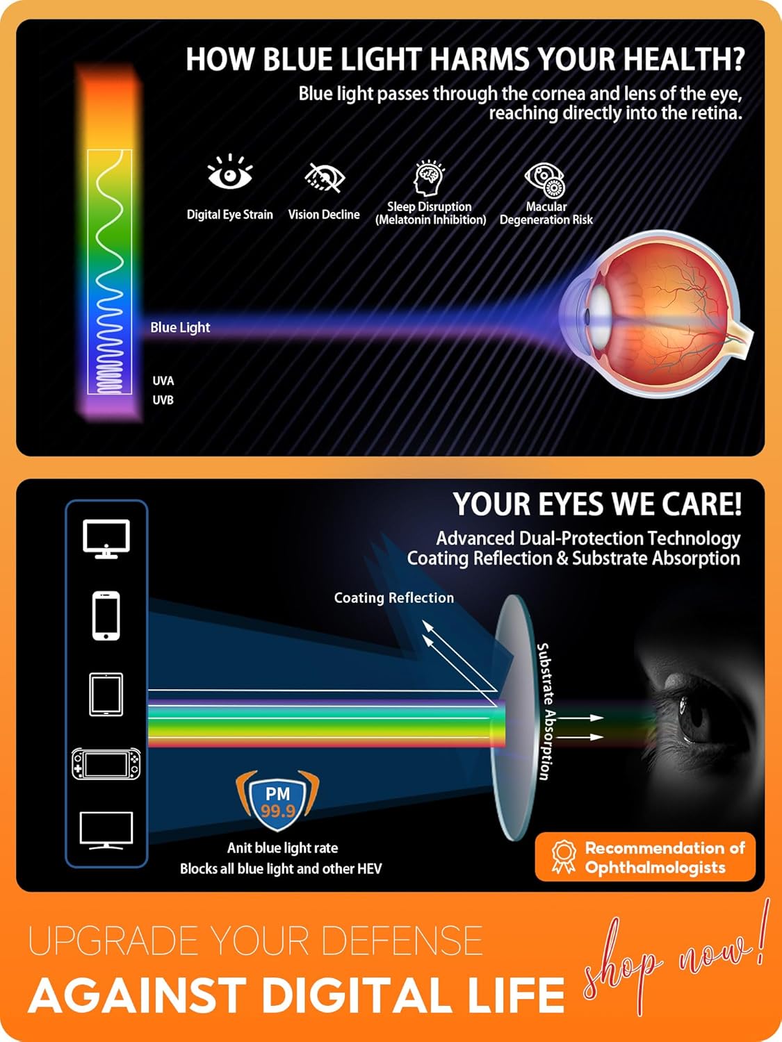 Blue Light Blocking Glasses for Men Woman, Anti Blue Light Glasses for Better Sleep Computer Use Gaming with Red Lens Reduce Eye Strain - Image 3