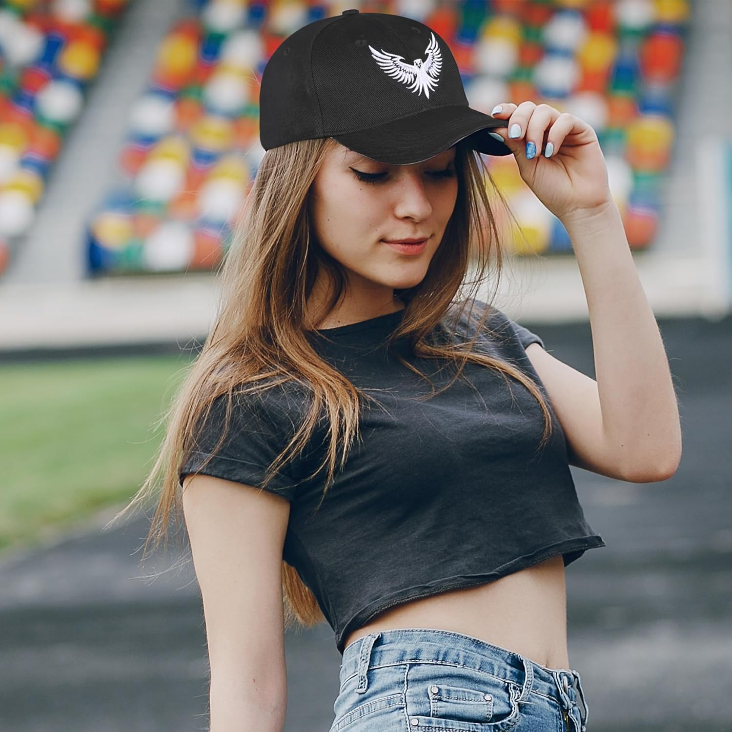 Panda/Eagle Baseball Cap for Women Men Adjustable Fit Structured Trendy Hat - Image 6