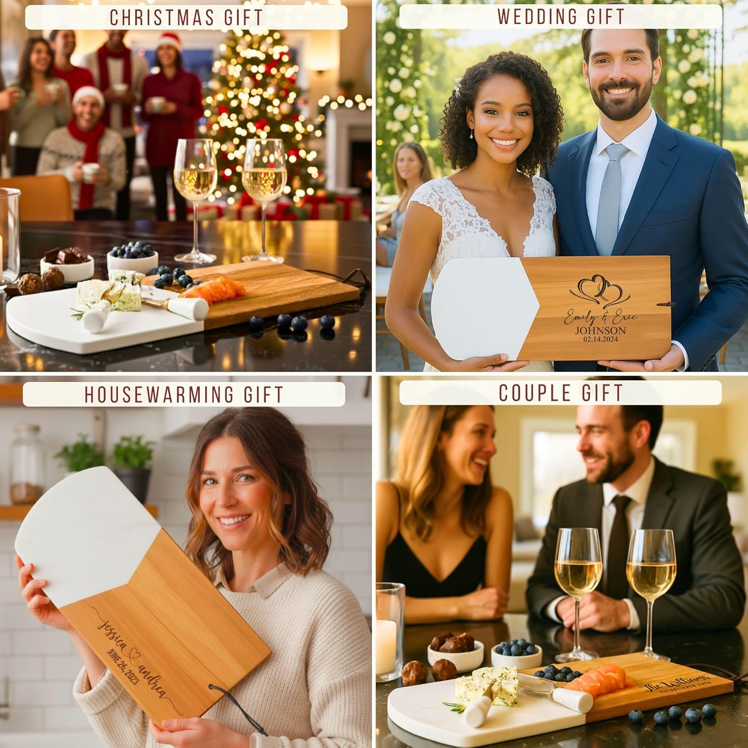 Personalized Charcuterie Board Gift Set – Custom Acacia & Marble Cheese Board with Utensils, Wedding, Housewarming, Couples, Bridal Shower, Engagement, Anniversary, Women, Men, Gift For Her, Him - Image 8
