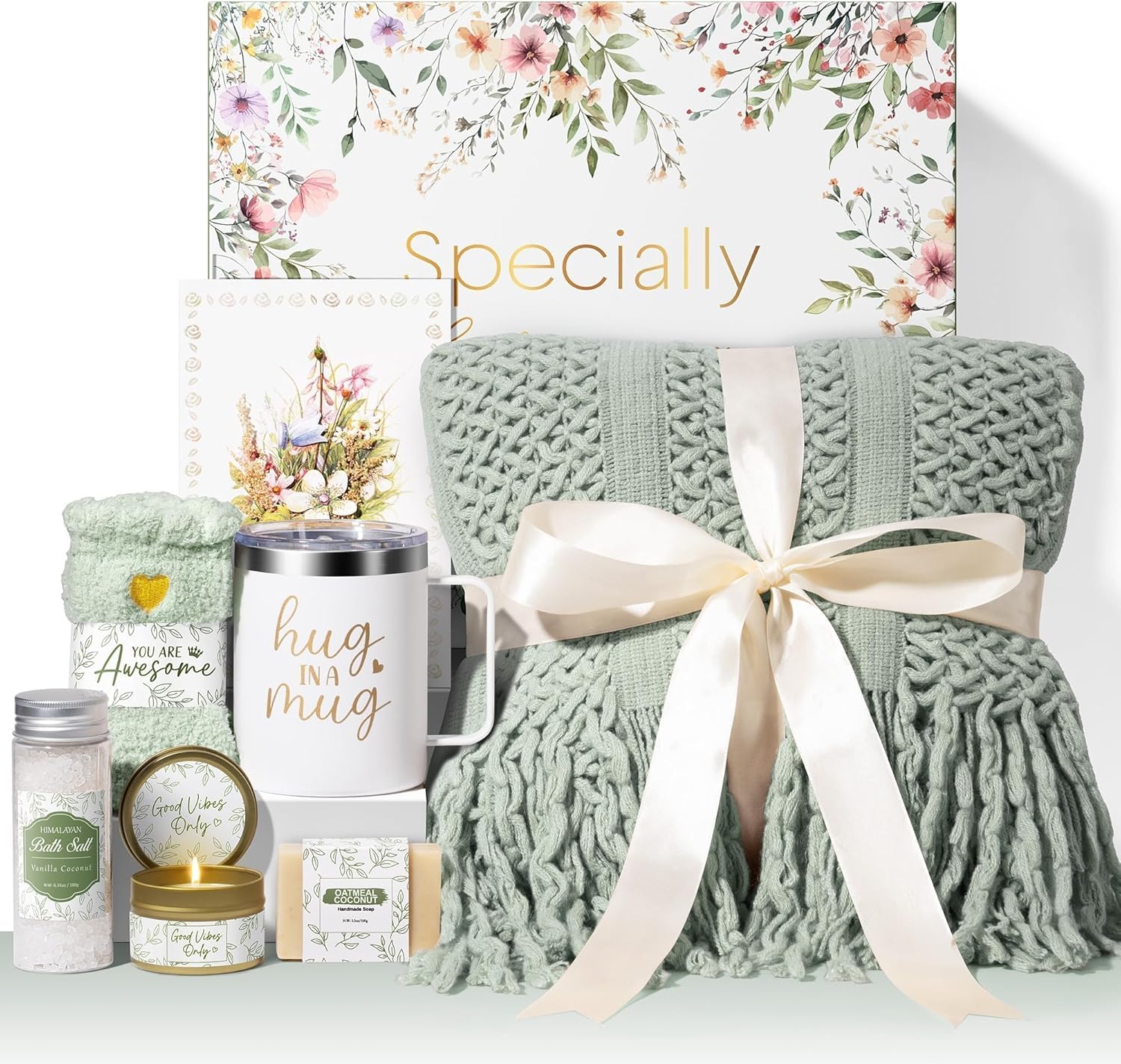 Self Care Gifts for Women Get Well Soon Gifts, Birthday Gifts for Women Care Package, Sympathy Gift Baskets Spa Gifts Thinking of You Inspirational Mother's Day Easter Gifts for Mom Her Sister Grandma