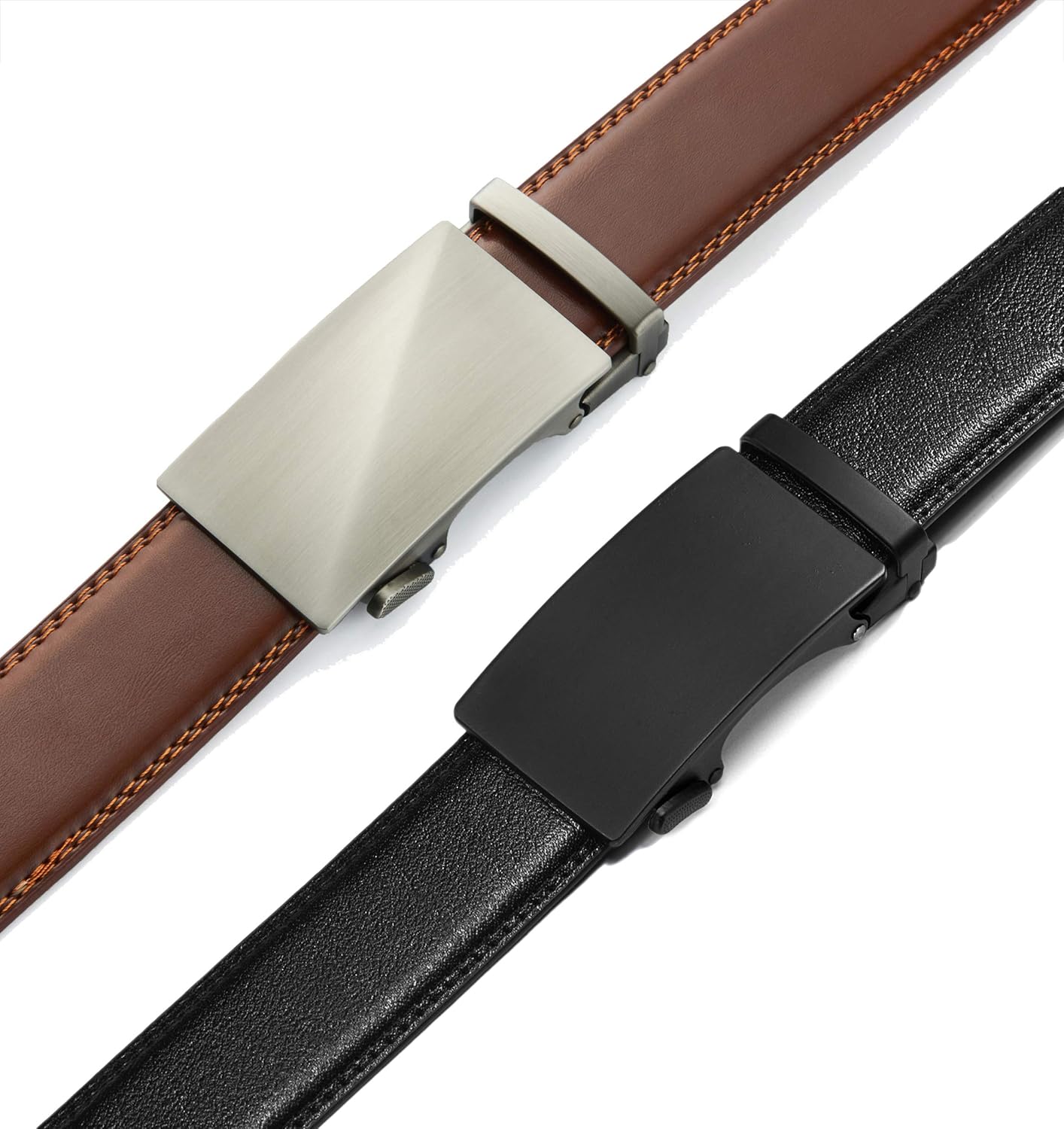 CHAOREN Leather Ratchet Belt Men 2 Pack - Customizable Fit, Effortless Style (35mm) - Image 3