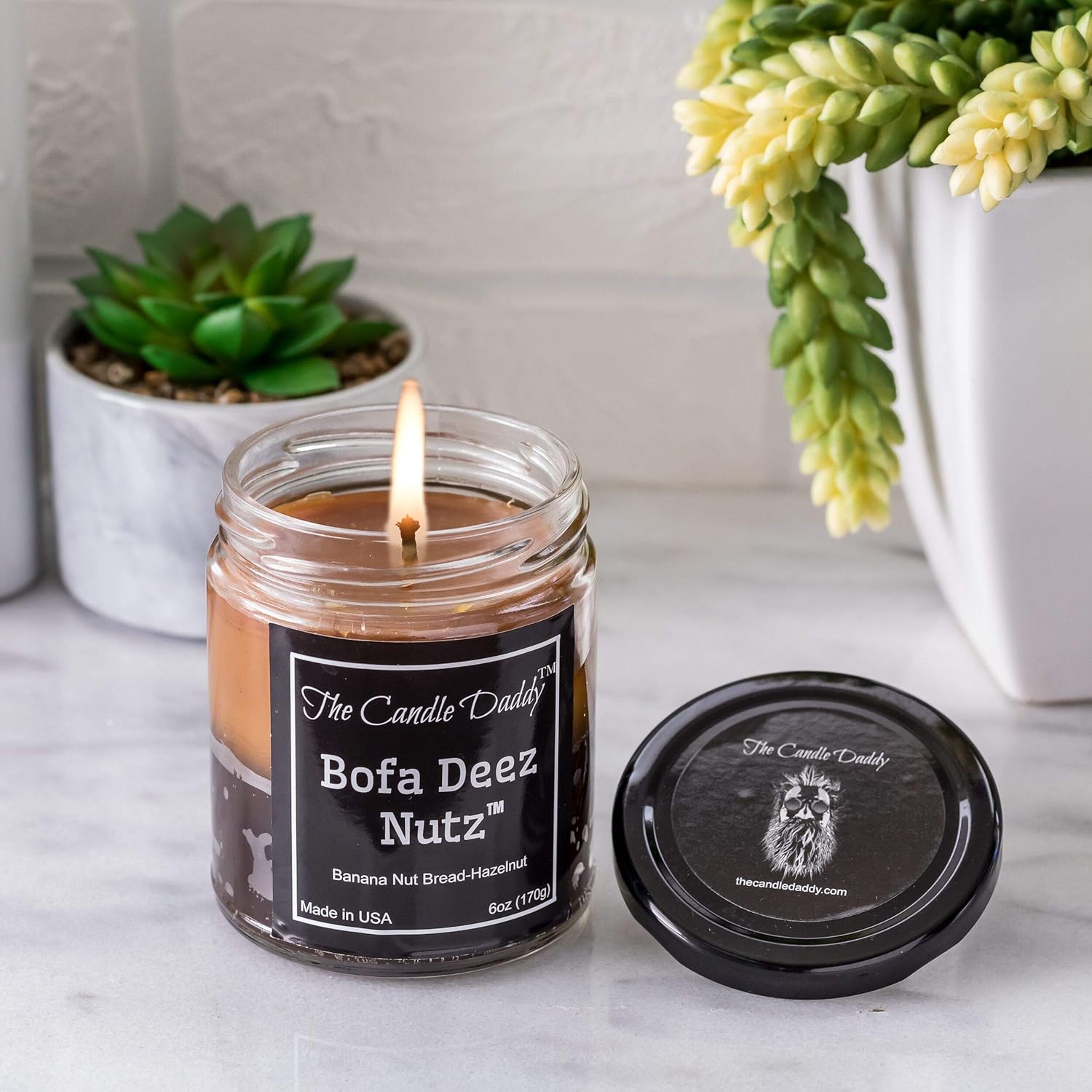 Bofa Deez Nutz- Funny- Banana Nut Bread n Hazelnut Vanilla- Scented Candle- Double Pour- 6 Ounce- 40 Hour Burn Time - Image 3