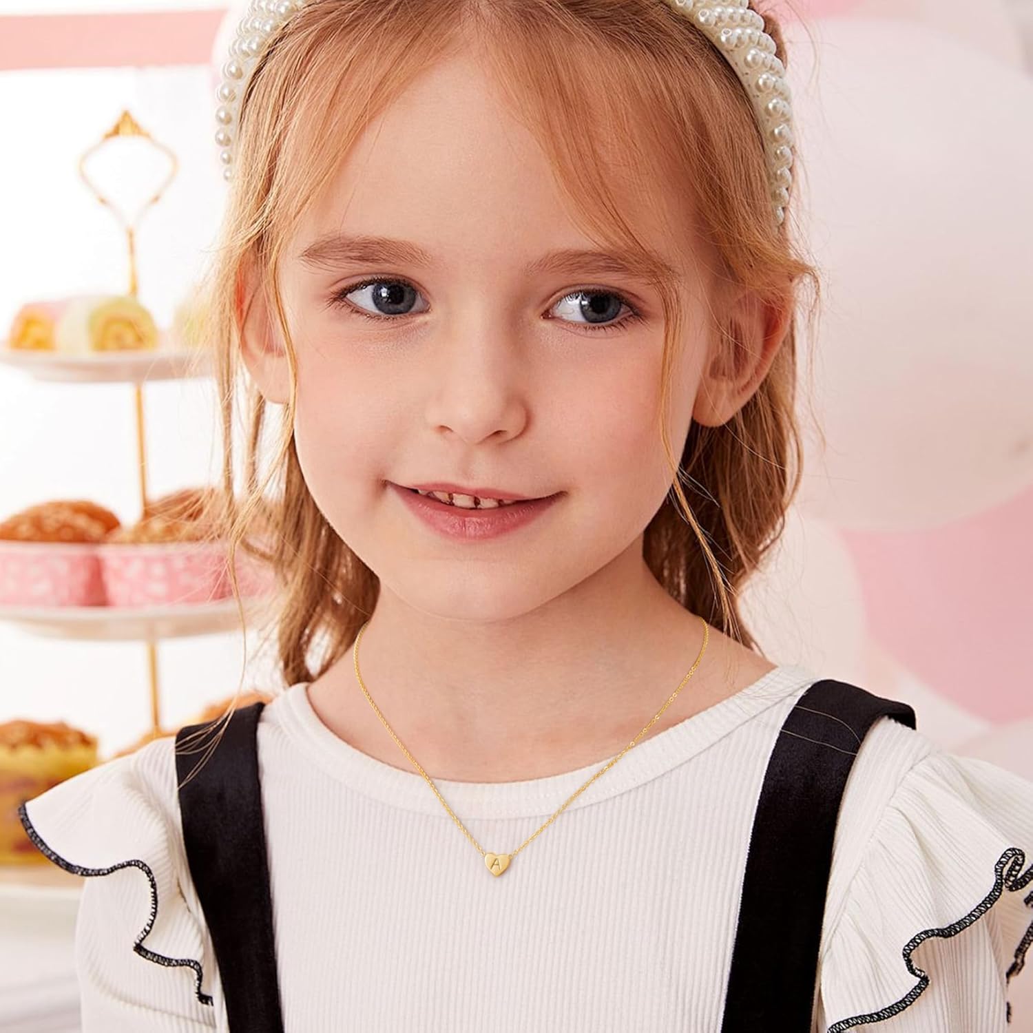 Turandoss Easter Basket Stuffers for Kids Teen Girls - Dainty 14K Gold Plated Heart Initial A-Z Pendant Letter Heart Necklace Birthday Easter Gifts for Girls Teens Women - Image 4