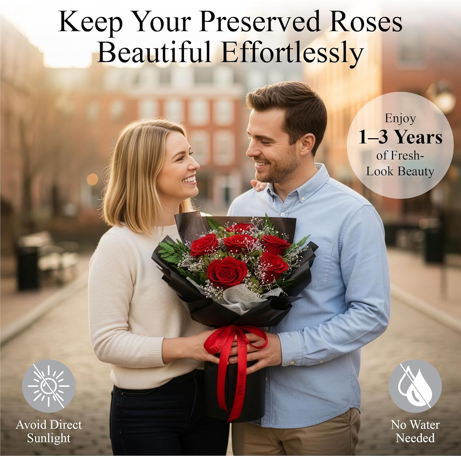 TUCCI FLORAL-Preserved Real Red Roses Bouquet, Forever Flowers with Baby’s Breath, Long Lasting Luxury Gift for Birthday, Anniversary, Mother’s Day Girlfriend Wife Grandma Her Women, Delivery Tomorrow - Image 2