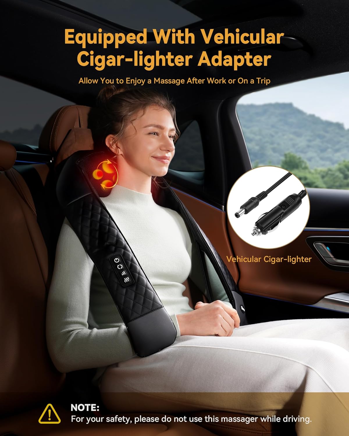 Shiatsu Neck and Back Massager with Heat, Neck and Shoulder Massager, 4D Deep Tissue Kneading Massage for Leg, Full Body Muscle Pain Relief, Ergonomic Design, Ideal Gifts for Women Men, Not Cordless - Image 4