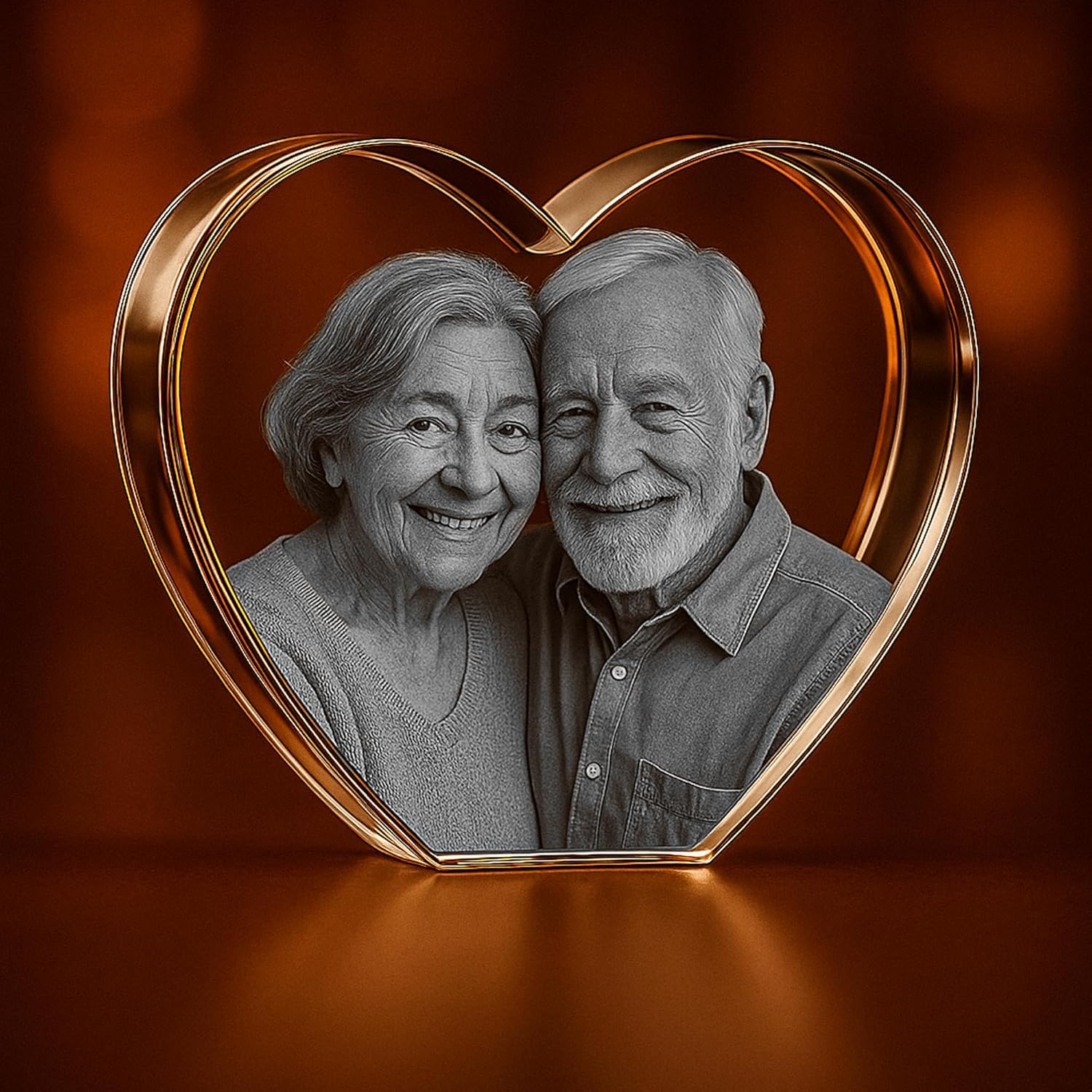 Personalized 3D Crystal Heart with Photo – Custom Laser Engraved Picture in Glass – Memorial, Wedding, Anniversary or Birthday Gift for Her, Him, or Pet – Size 4 x 3.5 x 2.5 inches - Image 4
