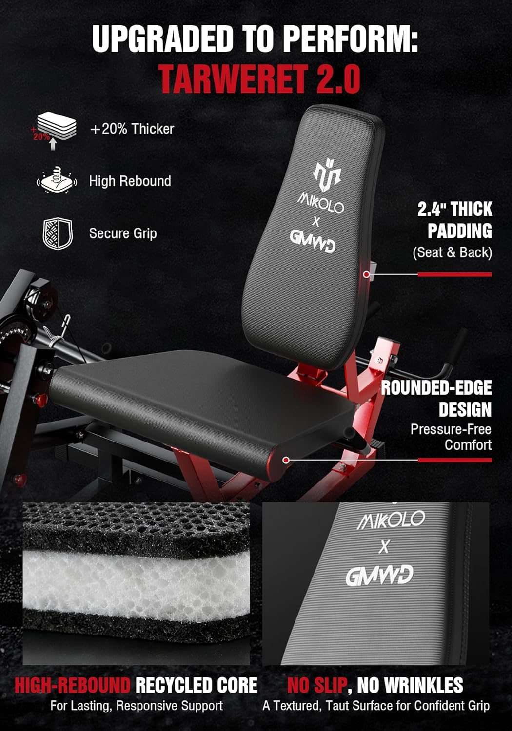 Mikolo Leg Extension and Curl Machine, Adjustable Leg Curl Machine, Seated Leg Extension and Lying Curl Machine for Home Gym, Leg Workout Equipment with Cable System - Image 4