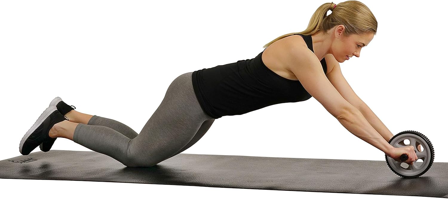 Sunny Health & Fitness Waist Trainer Ab Roller with Elbow Support, Training Wheels, Foldable for Home Gym, Abdominal Exercises, Core Strength, Glute Trainer, Crunch Workouts with Optional Dip Station - Image 5