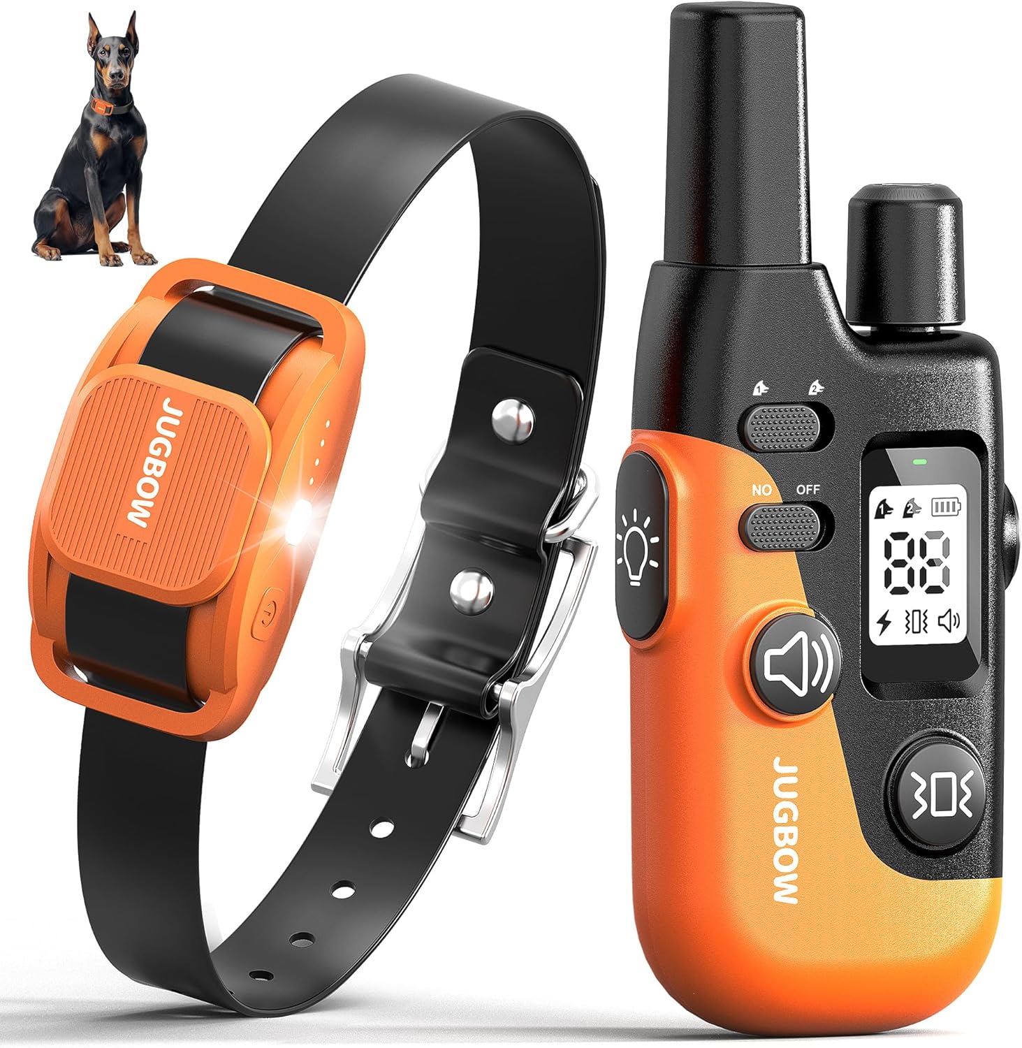 Jugbow Dog Shock Collar- 4200FT Dog Training Collar with Remote for 10-120lbs Small Medium Large Dog, IPX8-Waterproof Rechargeable E-Collar with LED Light