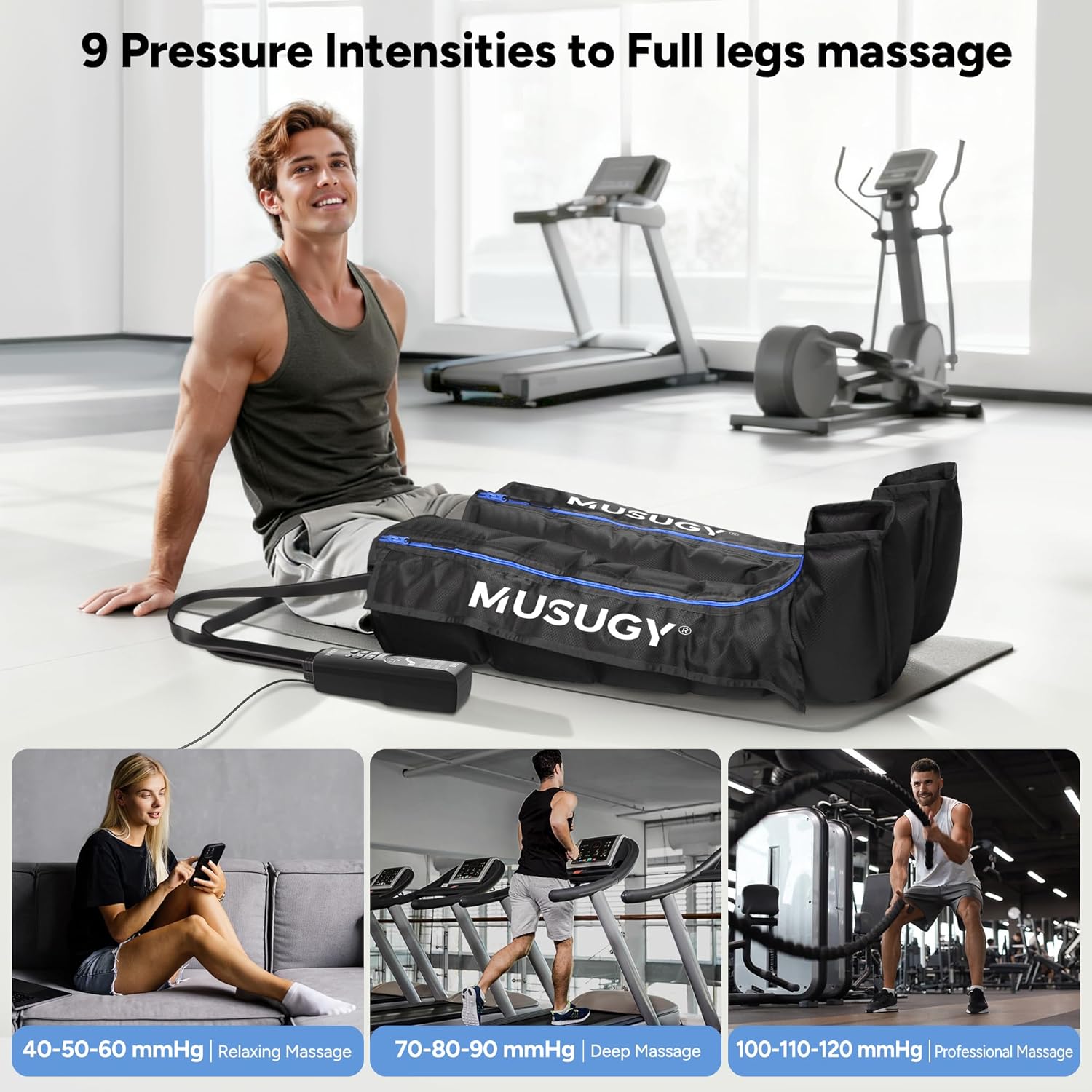Sequential Air Compression Recovery System : Professional Full Leg Compression Boots for Circulation & Fast Recovery, Leg Recovery Boots for Muscle Relaxation - for Athletes, Runners, Gym - Image 6