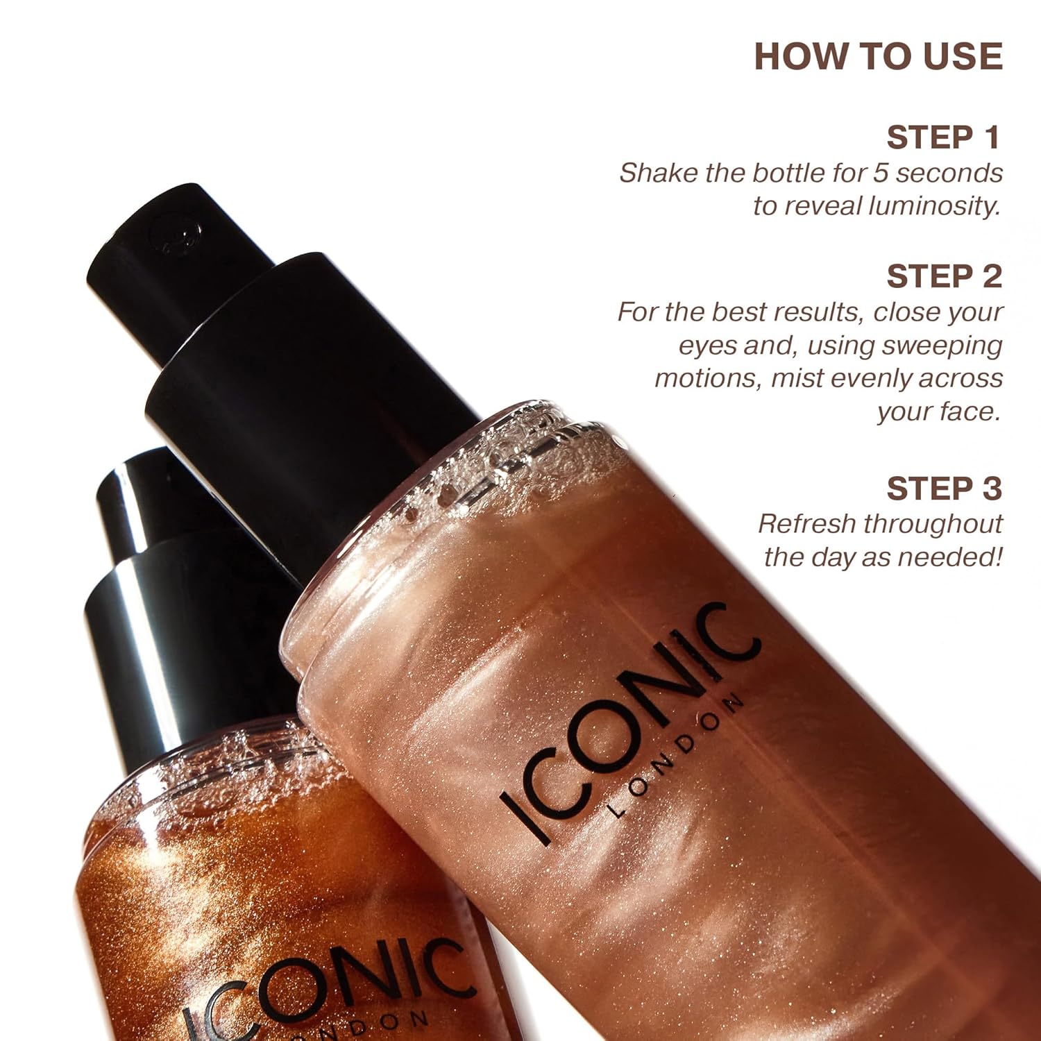 ICONIC LONDON Prep-Set-Glow | Hydrating + Setting + Glowing Spray, 3-in-1 Formula for a Dewy, Radiant Finish - Image 5