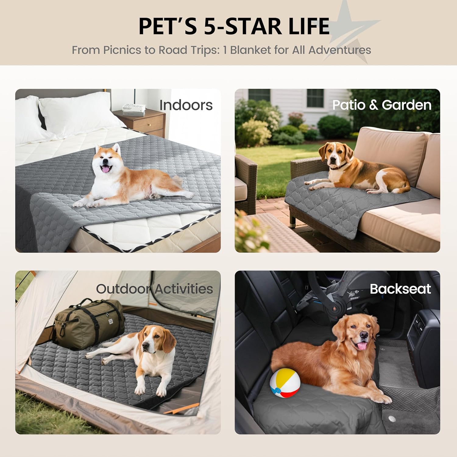 gogobunny 3X Stronger Waterproof Pet Blanket, Scratch Proof Furniture Protector for Dogs Cats, Reversible Cover 30x70 Inch, Dark Grey/Light Grey - Image 2