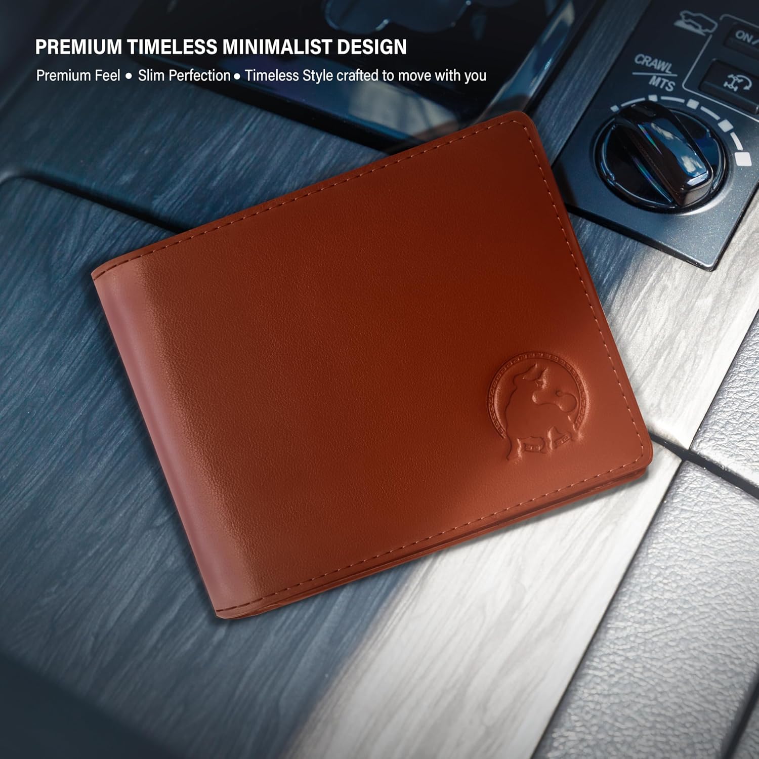 Full-Grain Leather Wallet for Men, Minimalist Slim Mens Bifold RFID Blocking Wallet with Cash Pocket, 8 Card Slots (Cognac Brown) - Image 7