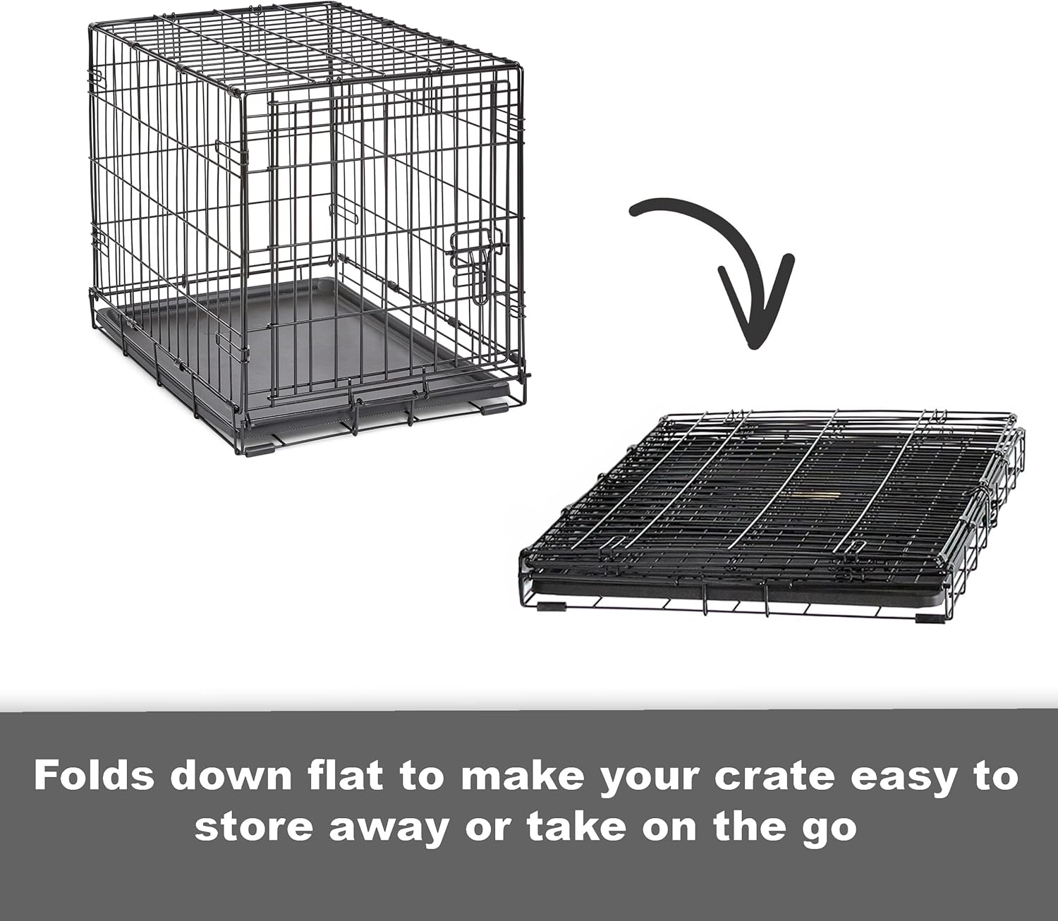 Midwest Homes for Pets 42-Inch New World Crate for Large Breeds, 71-90 lbs, Single Door Folding Dog Crate, Leak-Proof Tray & Secure Latch, Portable, Durable & Easy to Assemble - Image 6