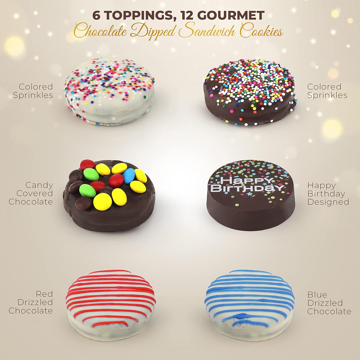 Birthday Cookies Gift Basket for Men and Women – Gourmet Chocolate Cookies, Happy Birthday treats for Food Gifts by Empire Delights, 12 Count Chocolate Gift Box - Image 6