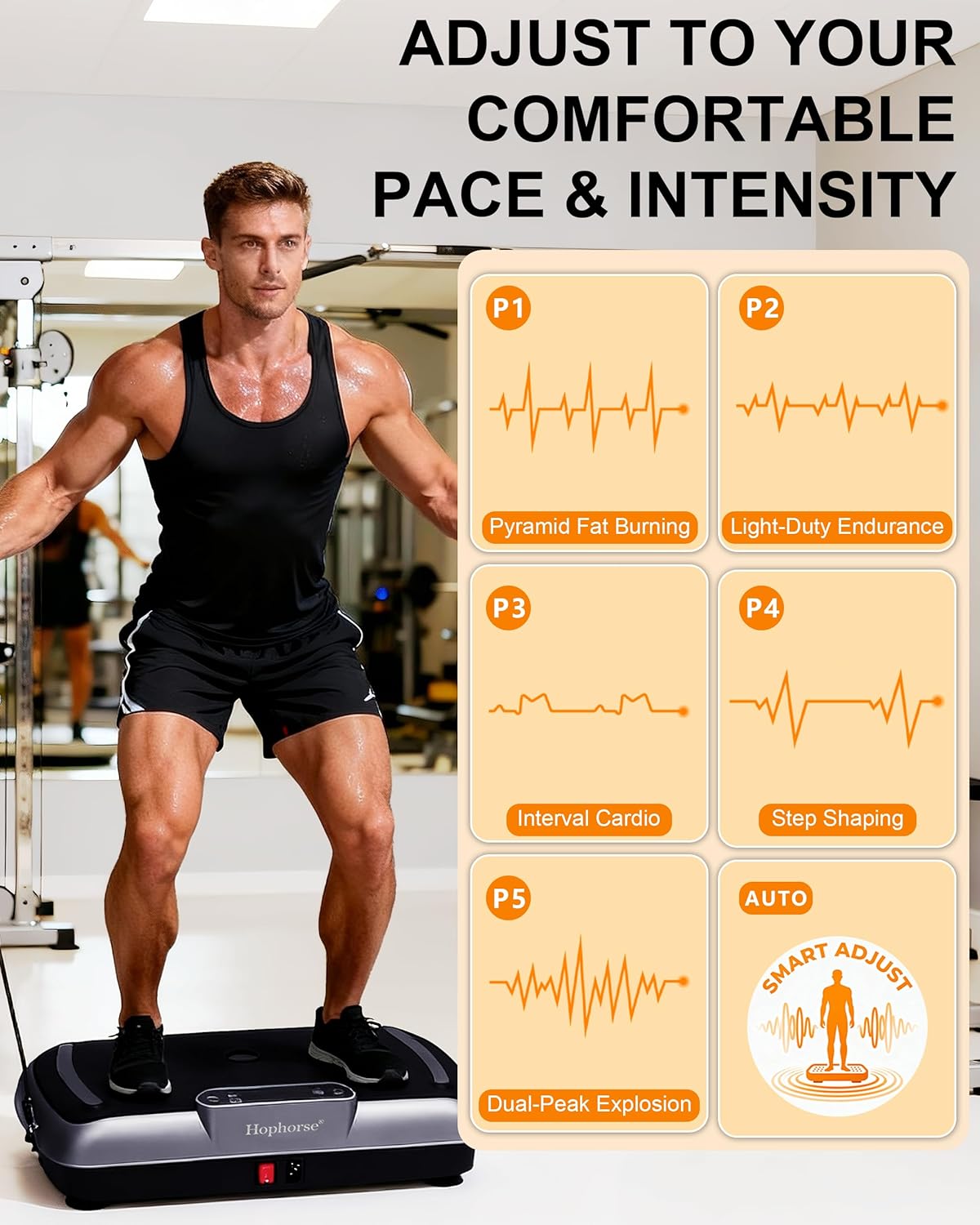 Vibration Plate Exercise Machine, Vibrating Plate for Lymphatic Drainage Weight Loss, Full Body Shake Plate with Resistance Bands, Vibration Board for Wellness Home Gyms Workout Gifts - Image 6