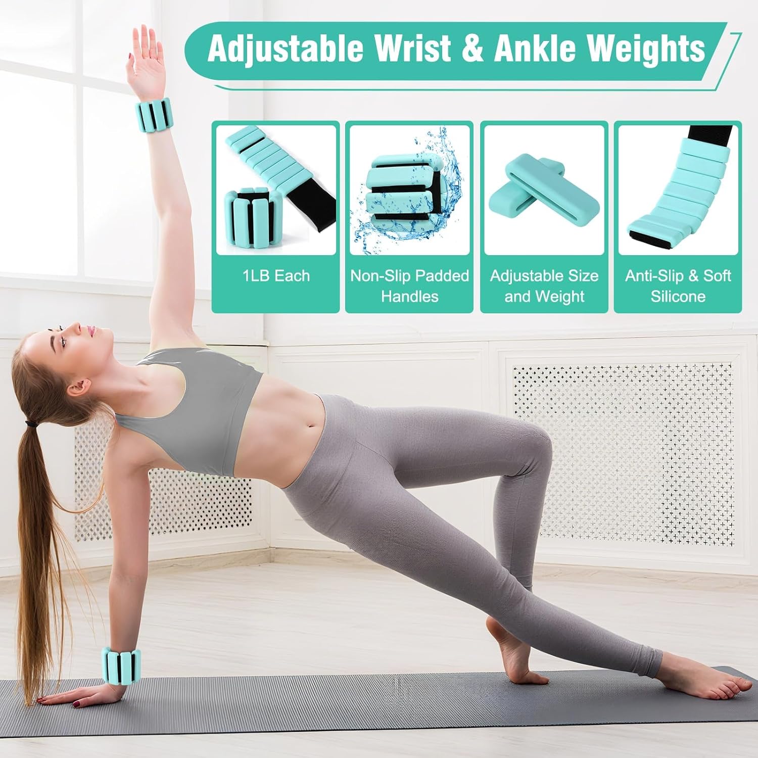 Pilates Equipment Kit for Home Workout, Pilates Ring and Ball Set for Women, 14'' Magic Circle Essentials Accessories Kit with Wrist Weights, Resistance Bands, Yoga Strap, Core Sliders, Socks, Bag - Image 4