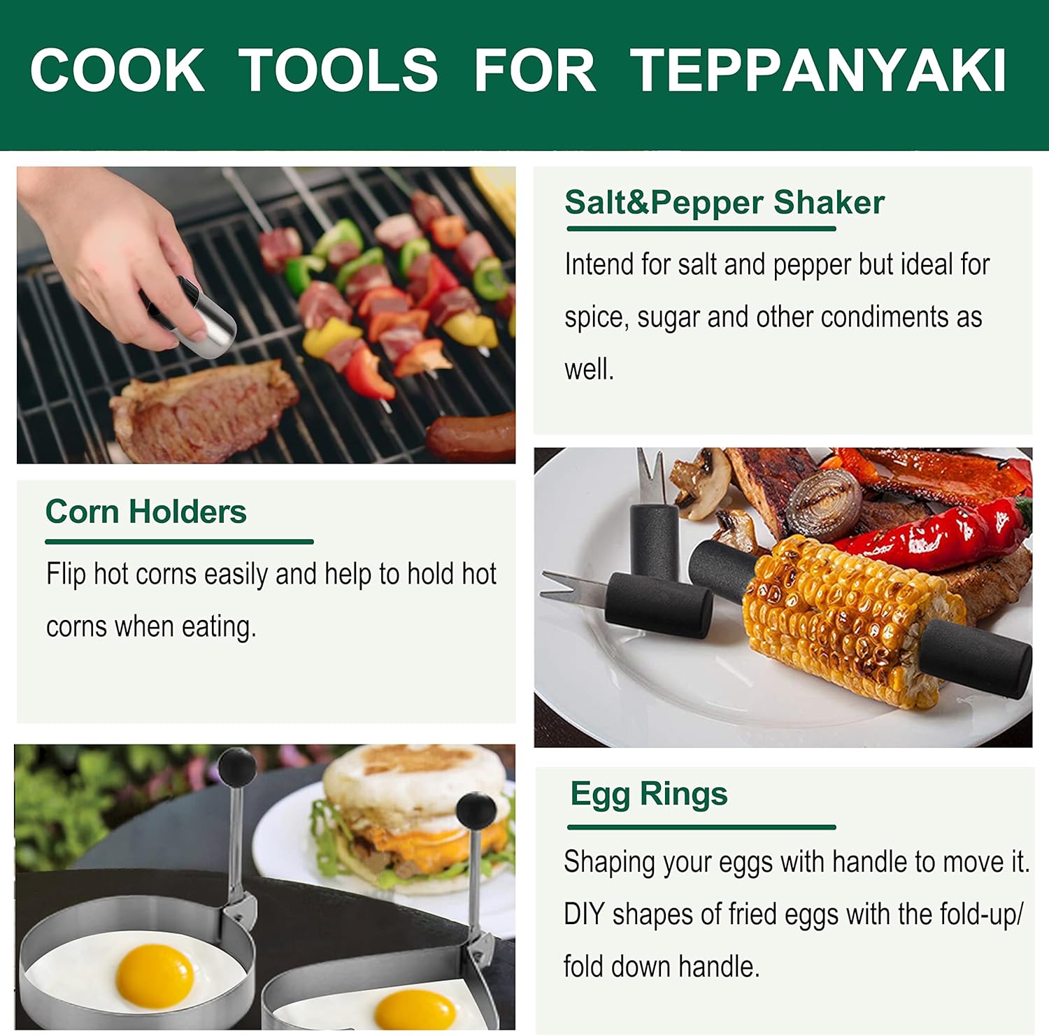 Grilljoy 46PC Griddle Accessories Set with Robust Plastic Handle, All-in-One Griddle Tools Kit for Flat Top Grills Teppanyaki Hibachi, Stainless Steel Grill Spatula Kit for Outdoor Camping Grilling - Image 6