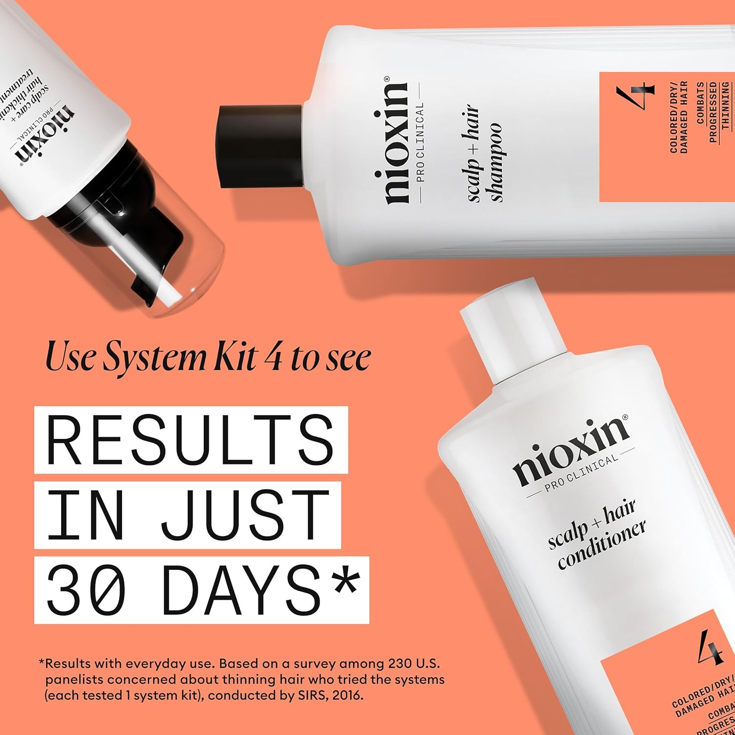 Nioxin System 4 Scalp + Hair Thickening Shampoo for Colored, Dry, & Damaged Hair with Progressed Thinning | Maintain Vibrant Color | Cleanse, Nourish & Boost Hair Density with Niacinamide & Biotin - Image 4