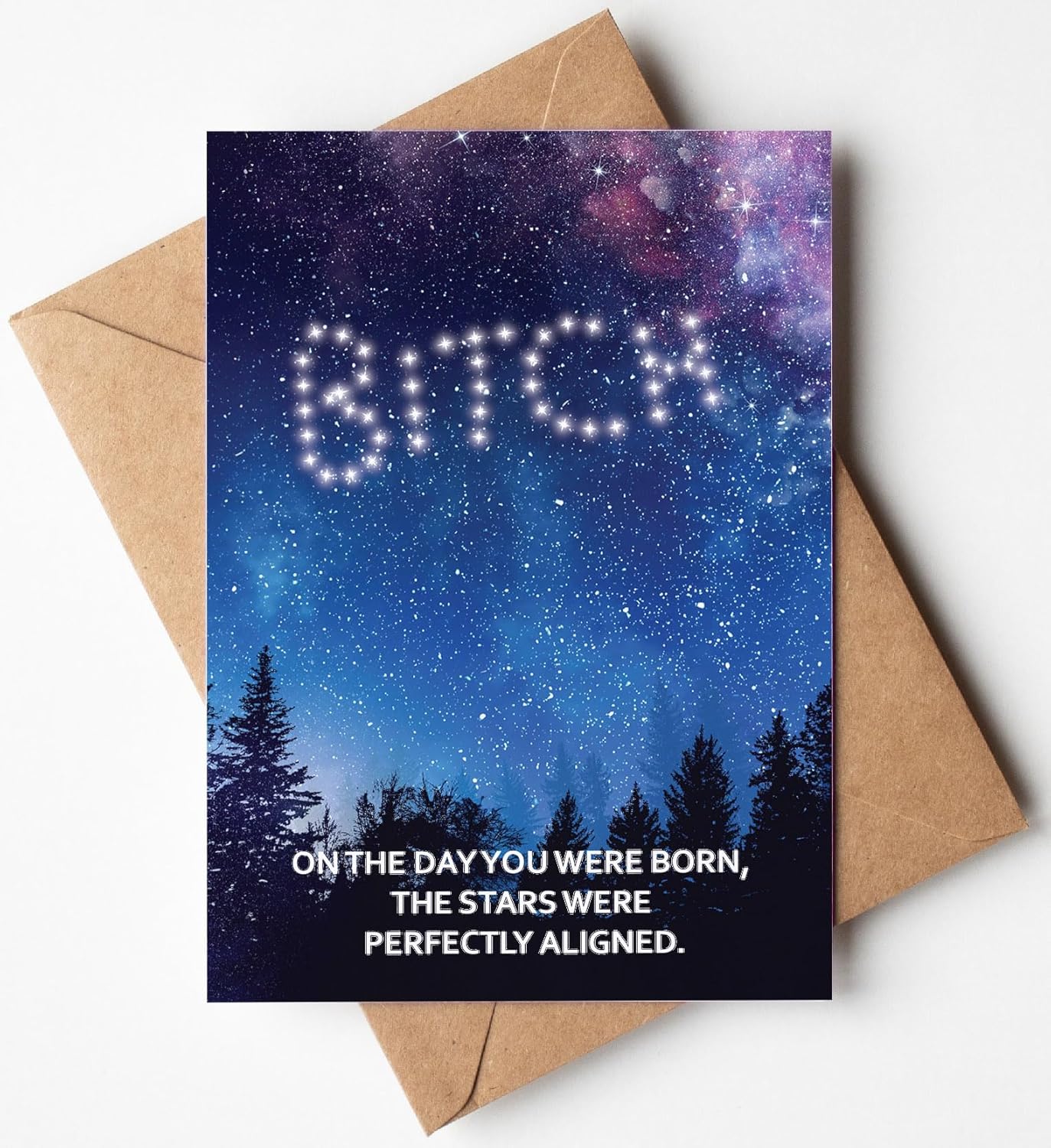 Gelid On The Day You Were Born, The Stars Were Perfectly Aligned - Funny Happy Birthday Cards for Women Her Sister - Humorous Thinking of You Gift Idea Best Friend - Bday Card for Bestie Girlfriend - Image 2