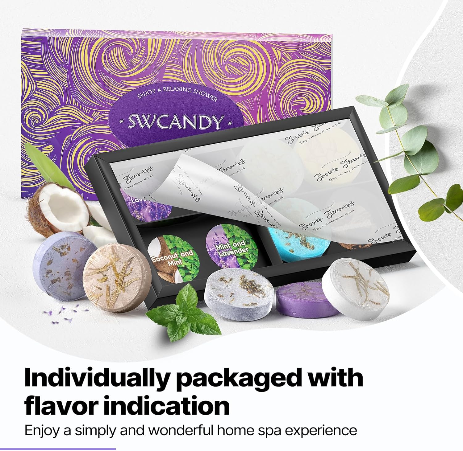 Shower Steamers Aromatherapy Birthday Gifts for Women - SWCANDY 8 Pcs Easter Basket Stuffers, Her Mom Adults Men Him Teen Self Care with Natural Essential Oils Relaxation Home SPA Travel Holidays - Image 6